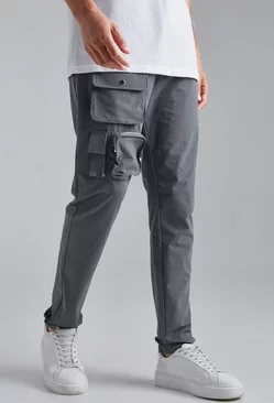 Tall Zip Detail Slim Fit Pants Dark grey