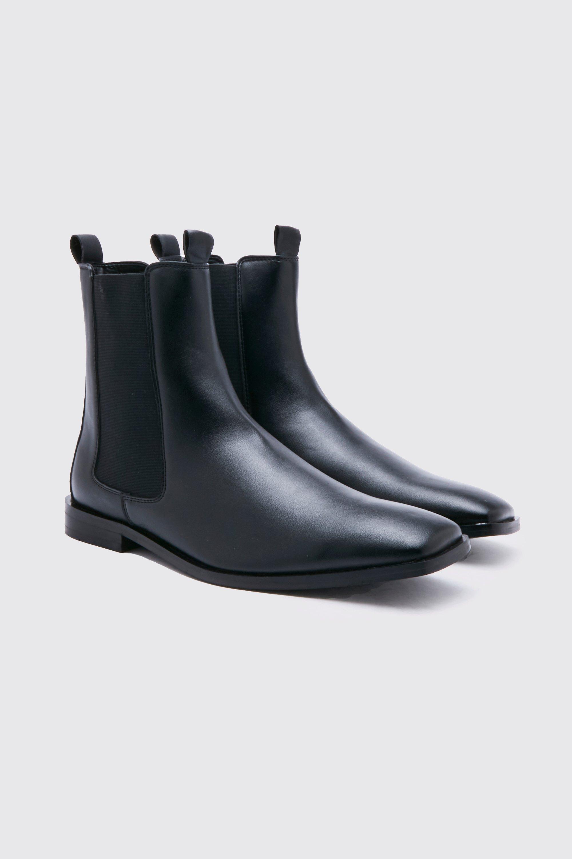 Square toe hotsell chelsea boots mens