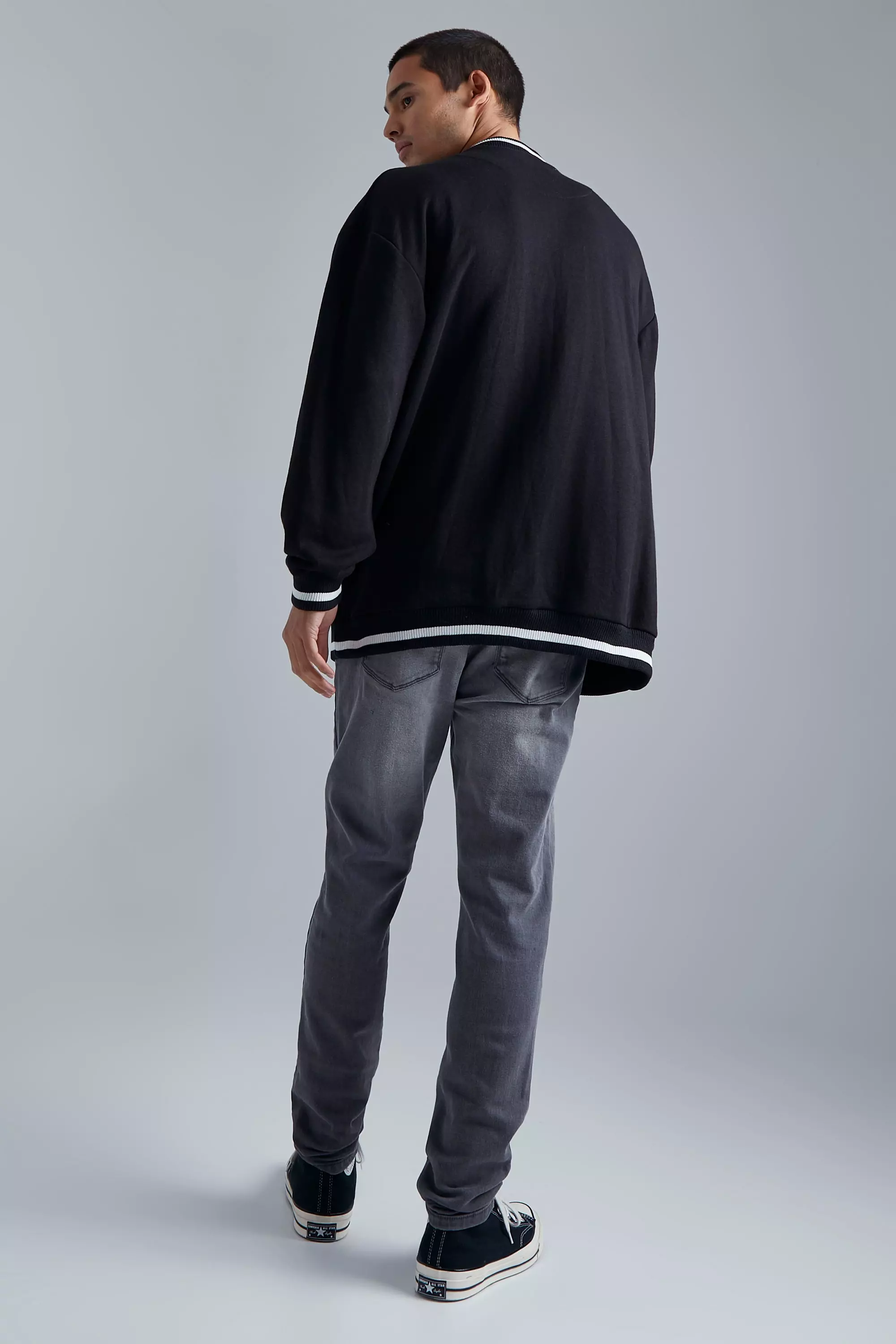 Extreme Oversized V Neck Sweatshirt | boohooMAN USA