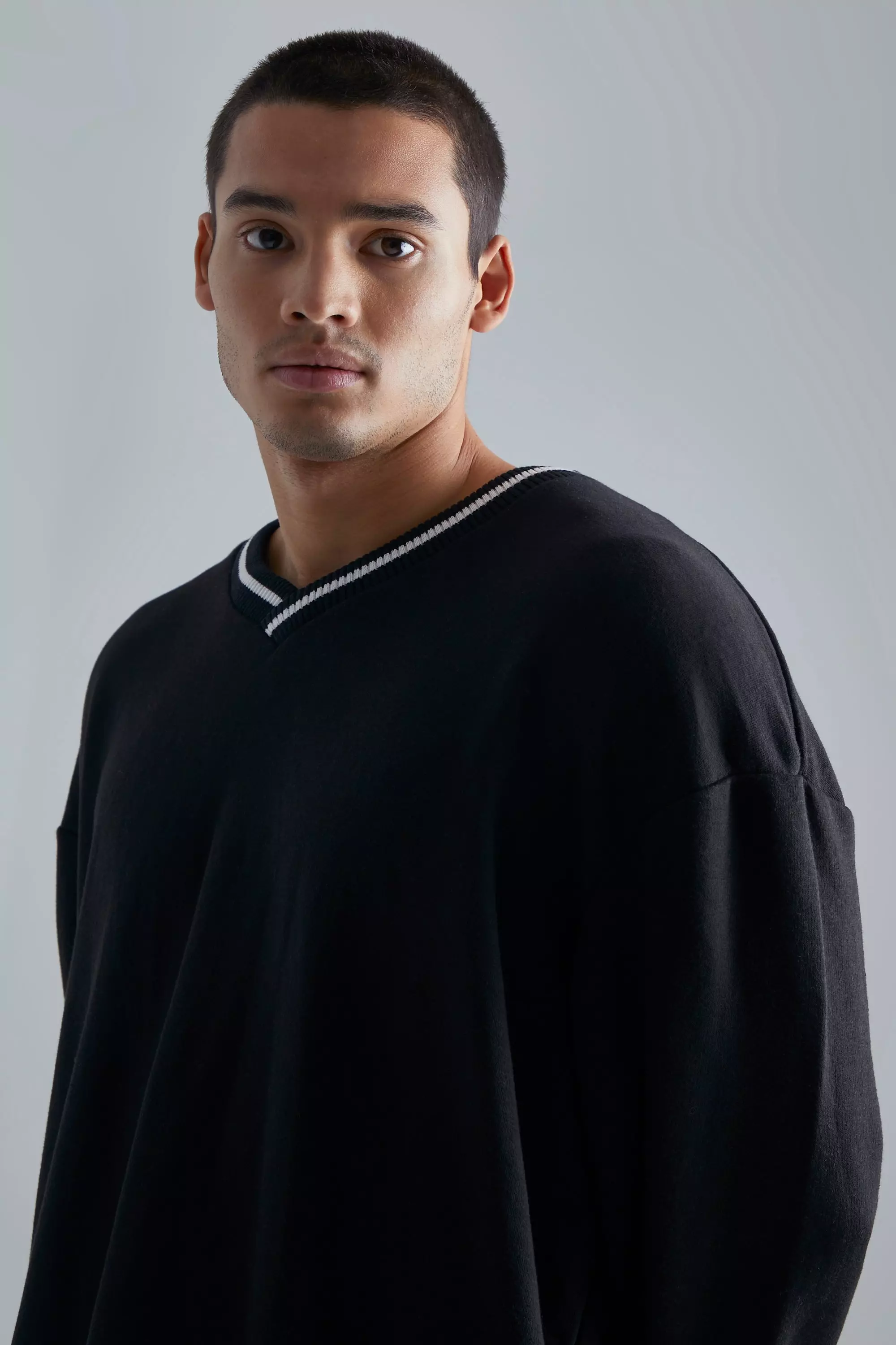Extreme Oversized V Neck Sweatshirt | boohooMAN USA