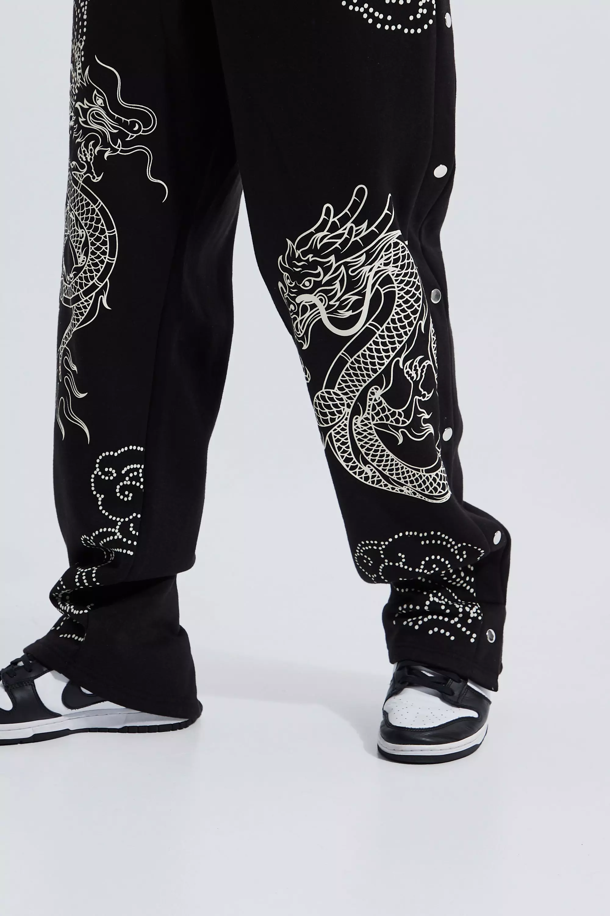Tall - Jogging ample à imprimé dragon, Black autre image