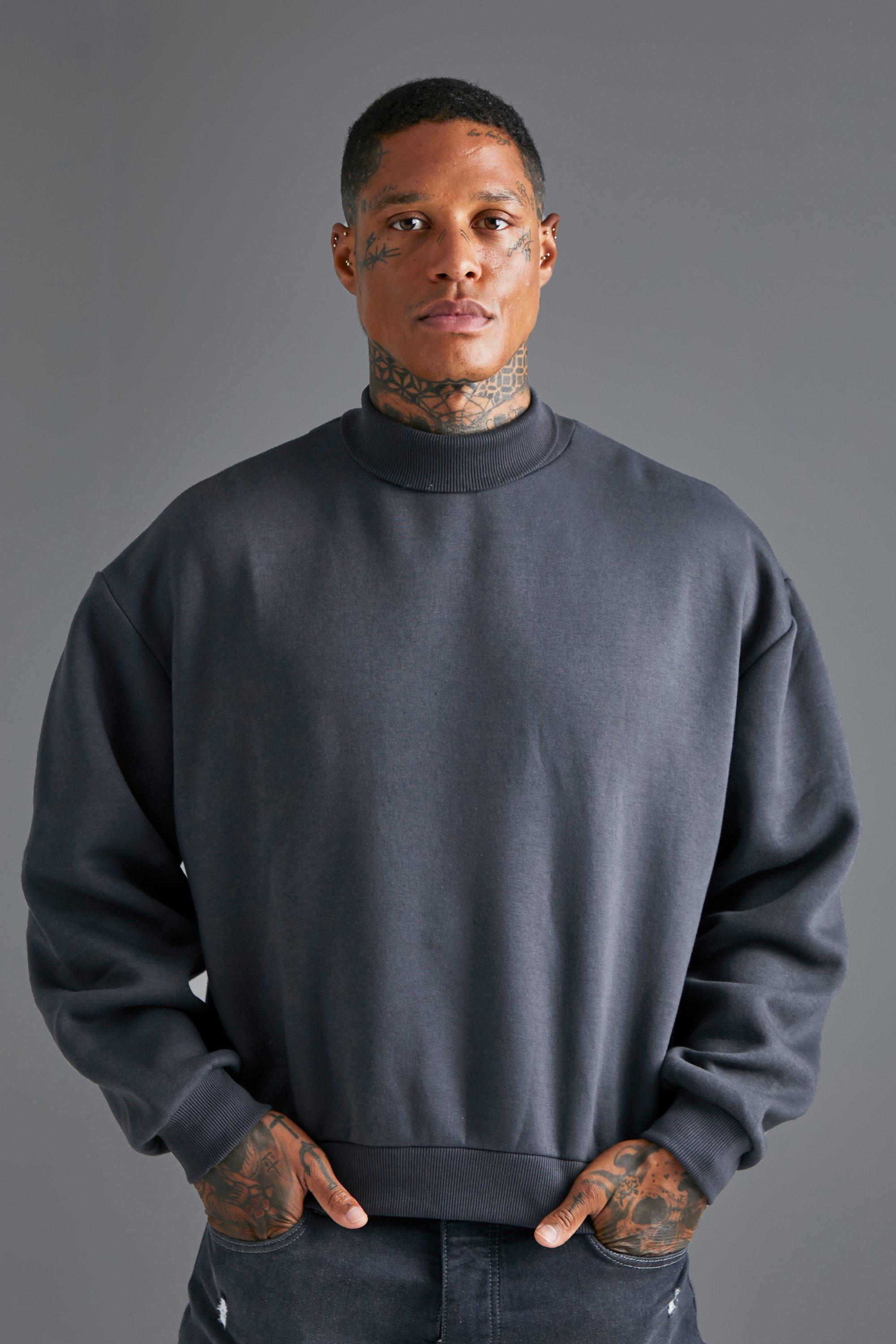 Mens roll neck discount sweatshirt