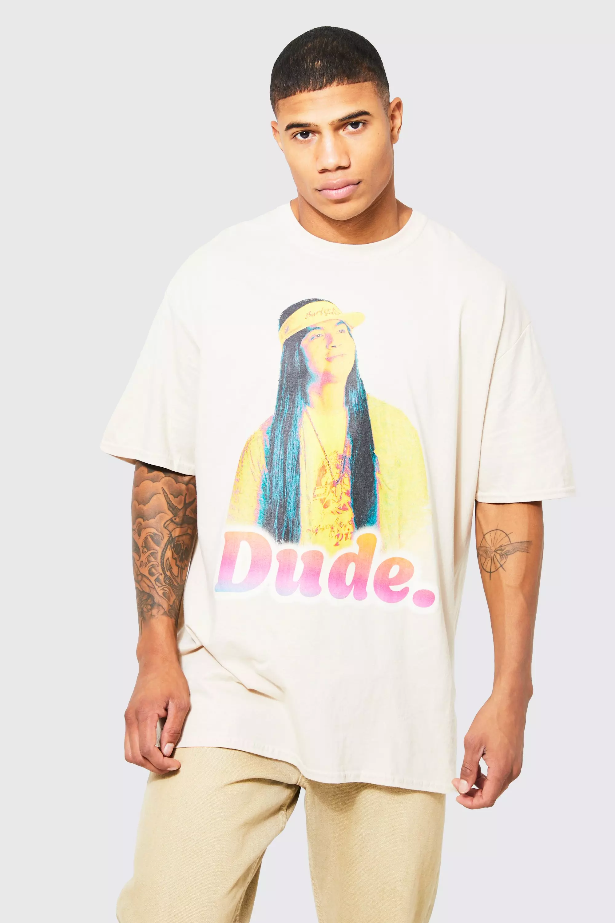 Sand Oversized Stranger Things License T-shirt alternative image
