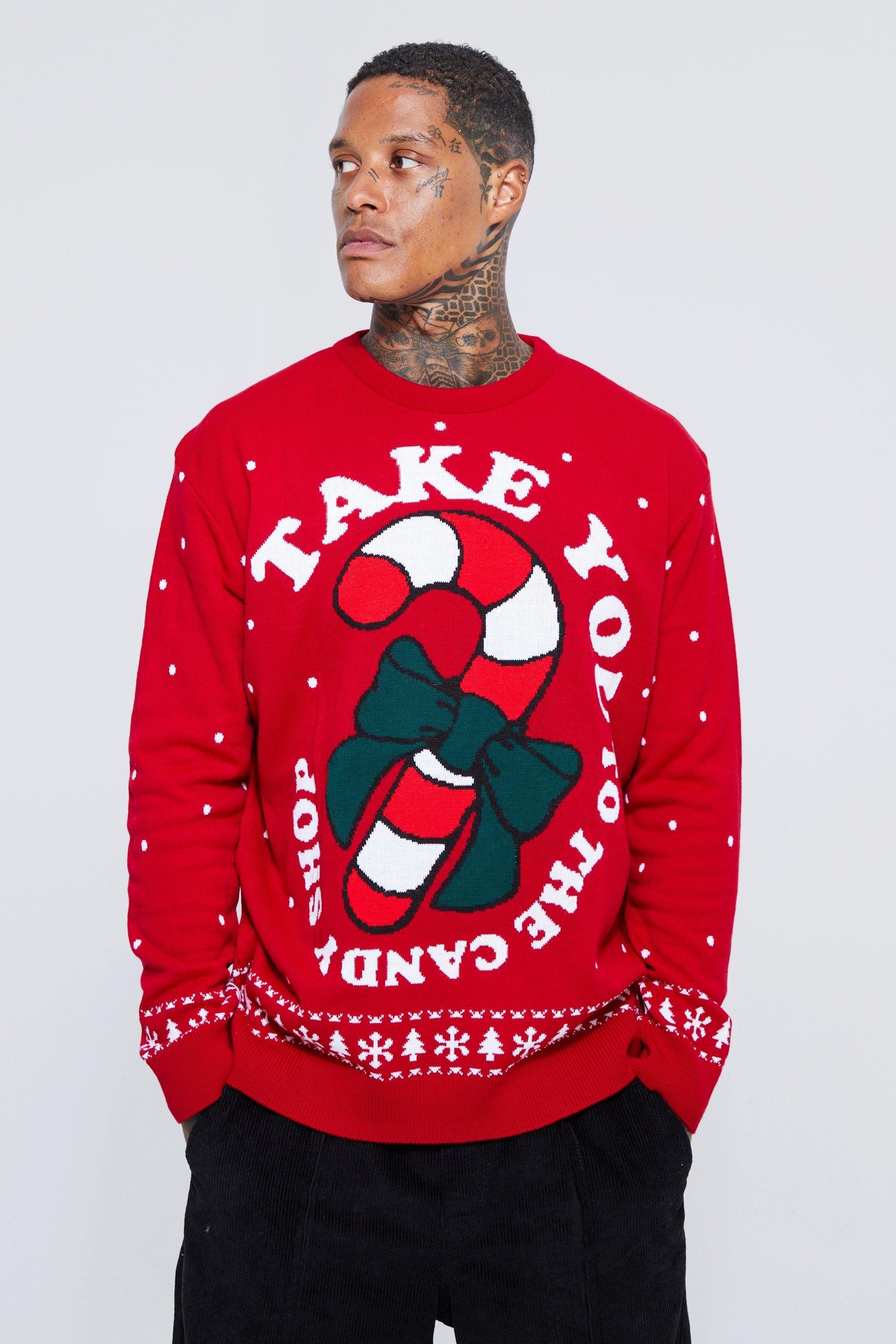 semester compressie klem Candy Shop Kersttrui | boohooMAN