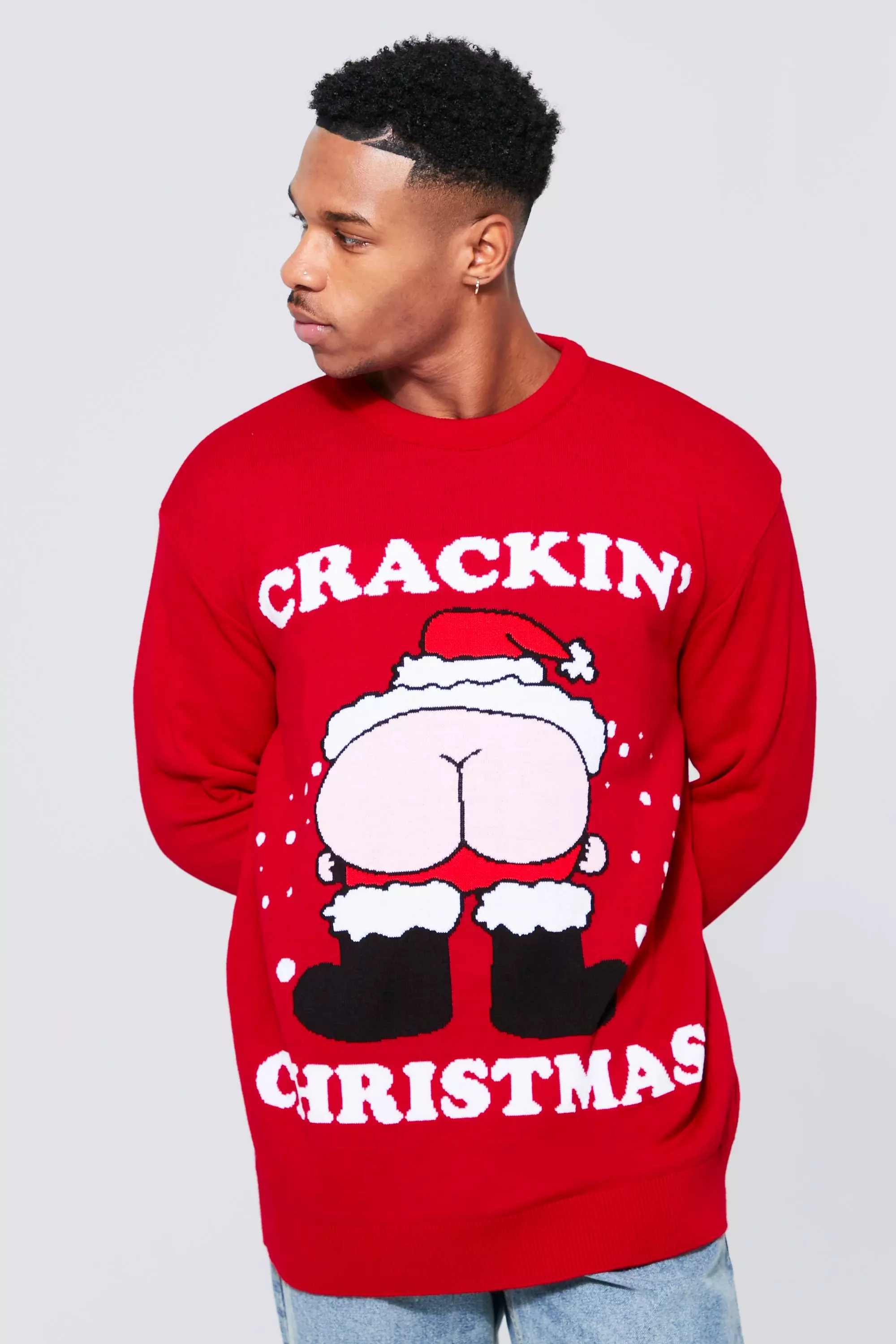 Crackin Christmas Christmas Jumper boohooMAN IE