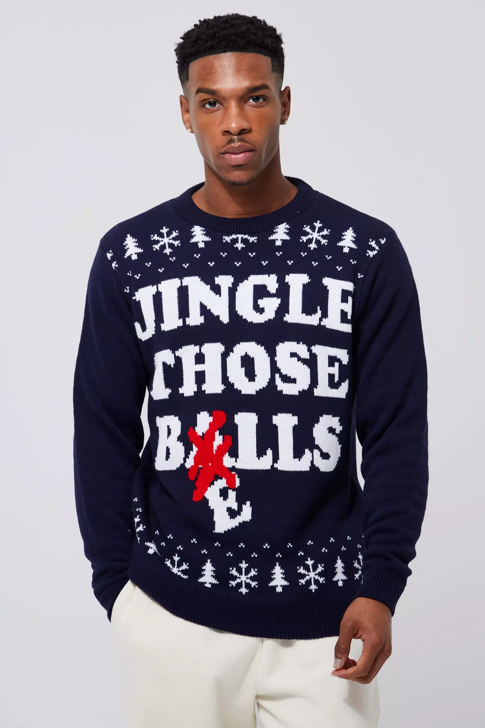 Jingle Those Bells Christmas Sweater Navy