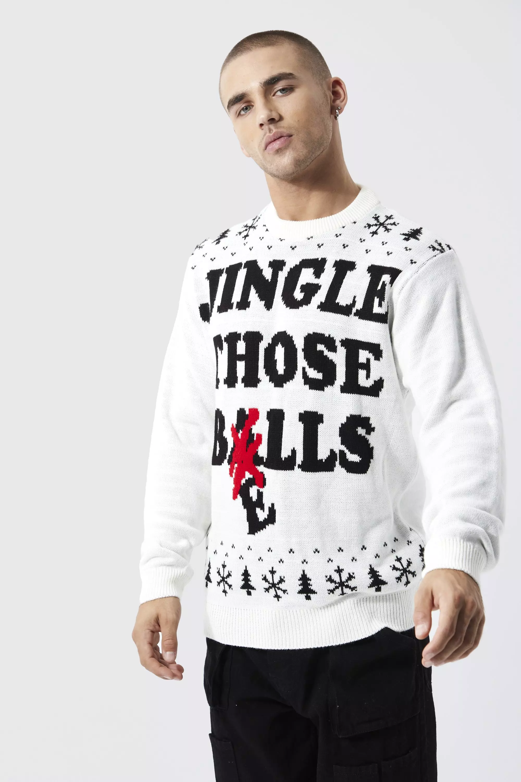 Jingle Those Bells Christmas Sweater Ecru