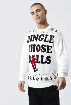 Jingle Those Bells Christmas Sweater Ecru