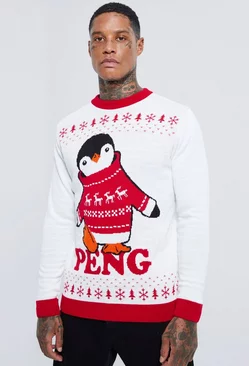 Peng Penguin Christmas Sweater Ecru