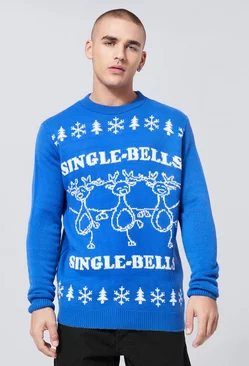 Navy Single Bells Christmas Sweater