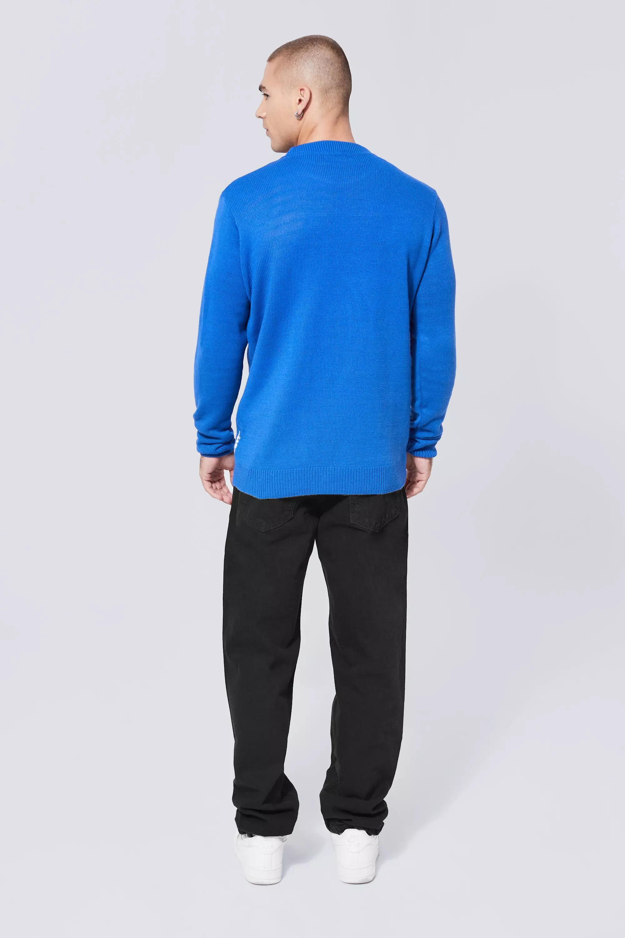 Navy Single Bells Christmas Jumper alternative image