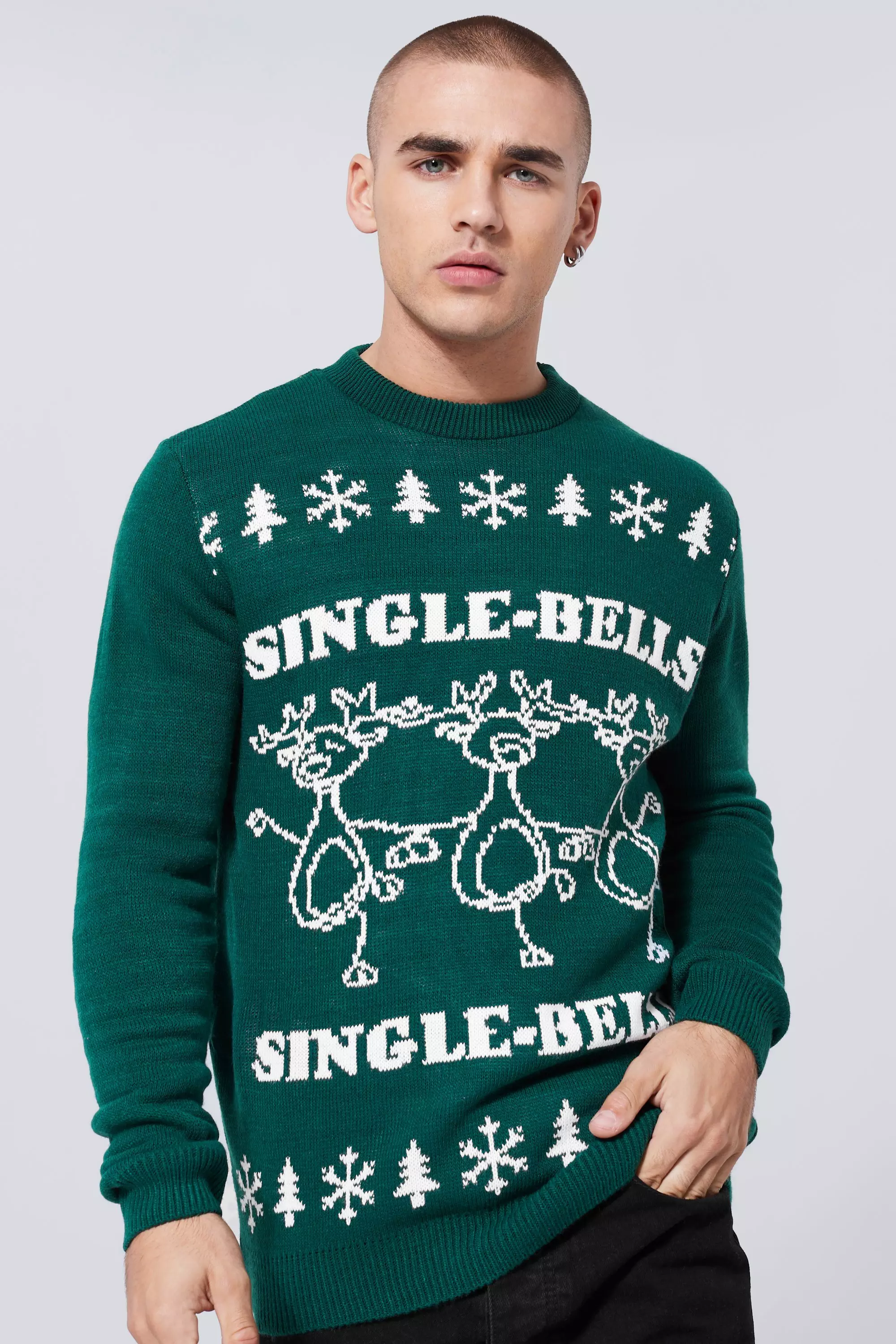 Single Bells Christmas Sweater Green