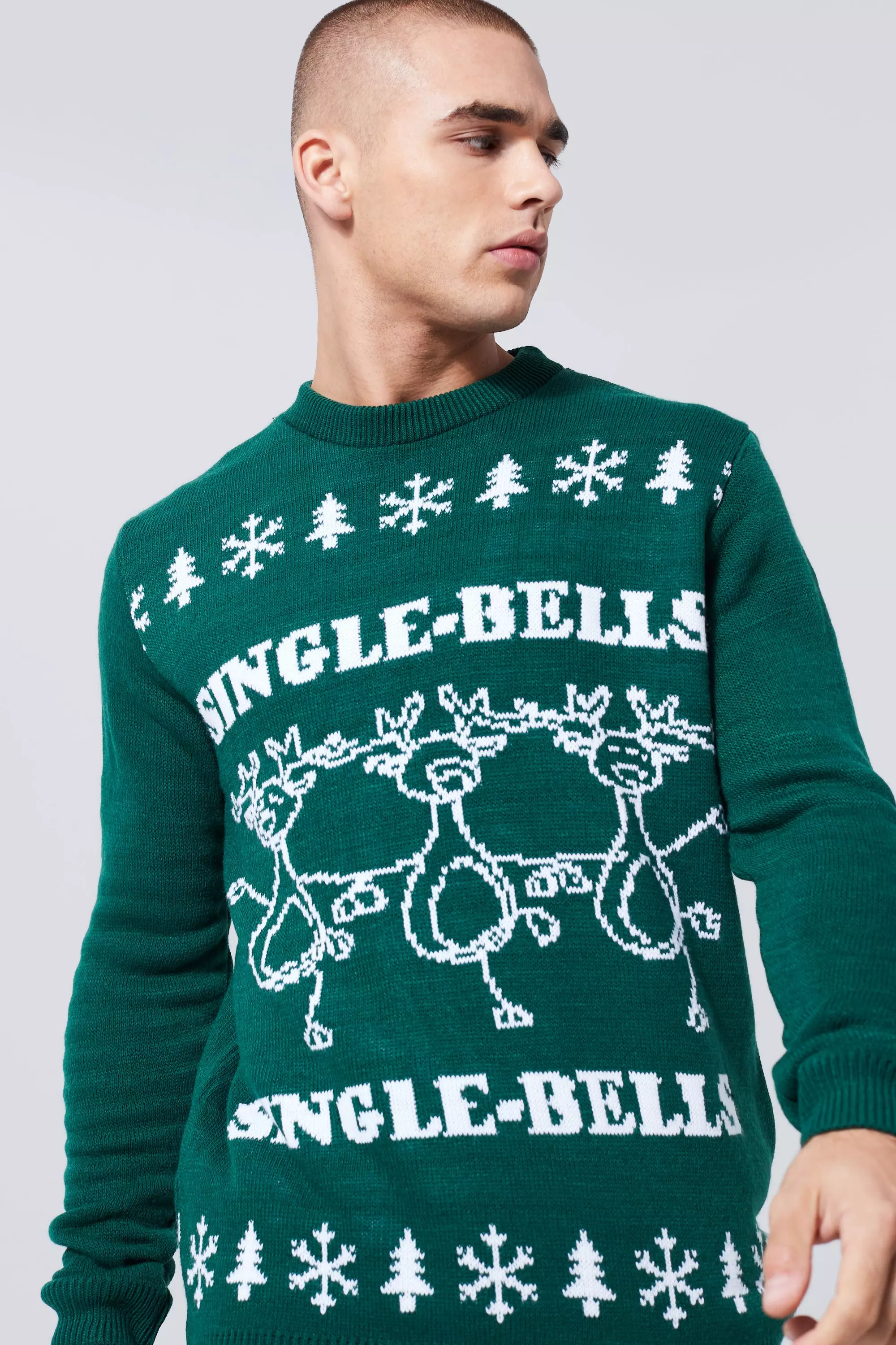 Green Single Bells Christmas Jumper alternative image