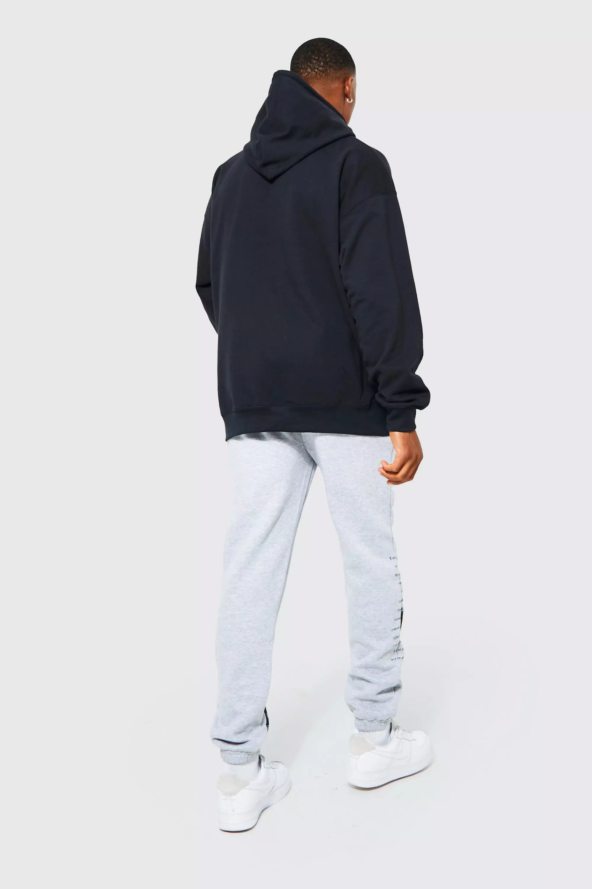 Black Oversized Worldwide Graphic Hoodie alternative image