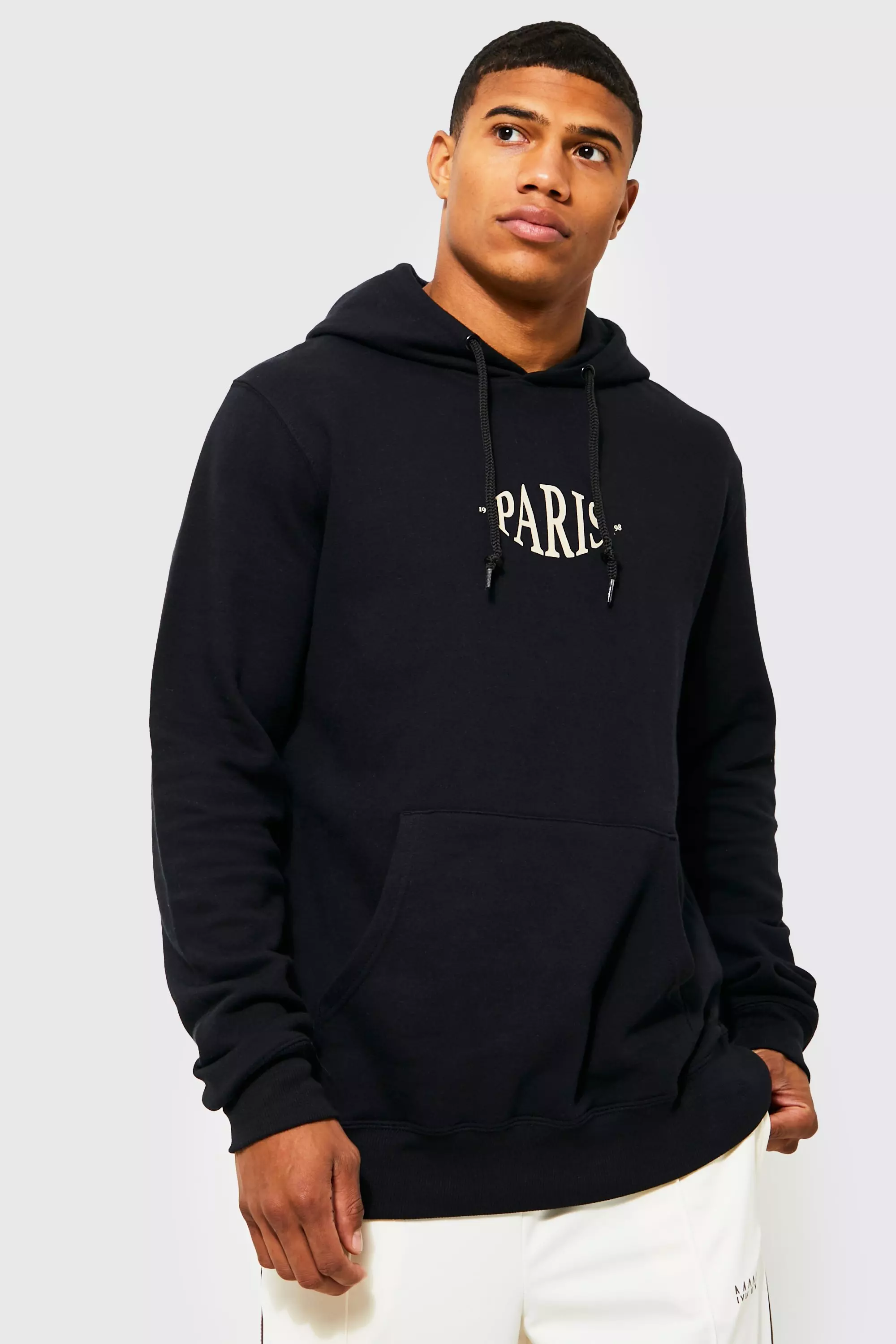 Black Oversized Paris Graphic Hoodie alternative image