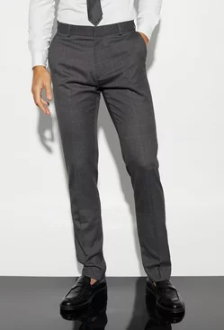 Tall Slim Fit Check Tailored Pants Dark grey