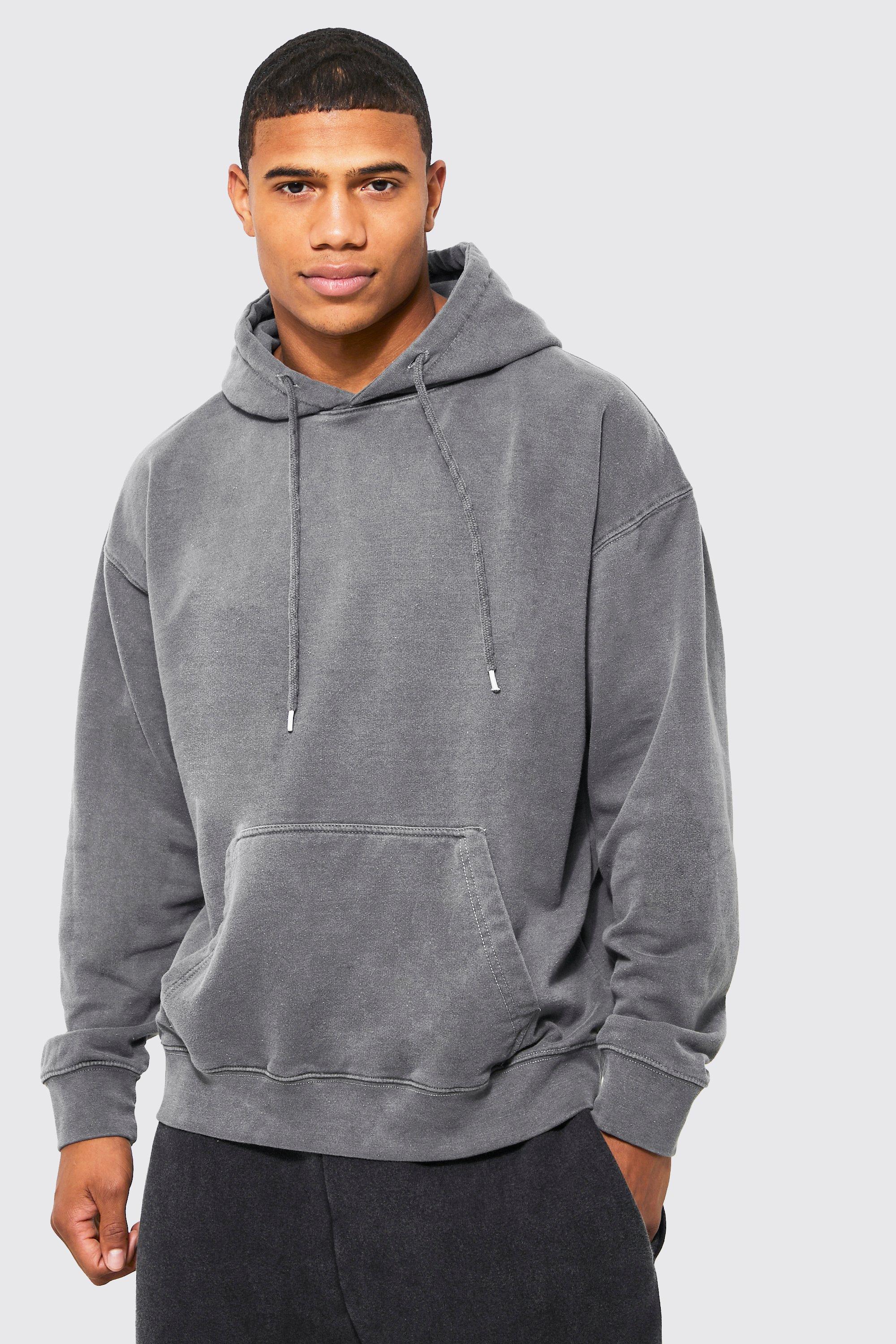 Oversized Washed Hoodie boohooMAN USA