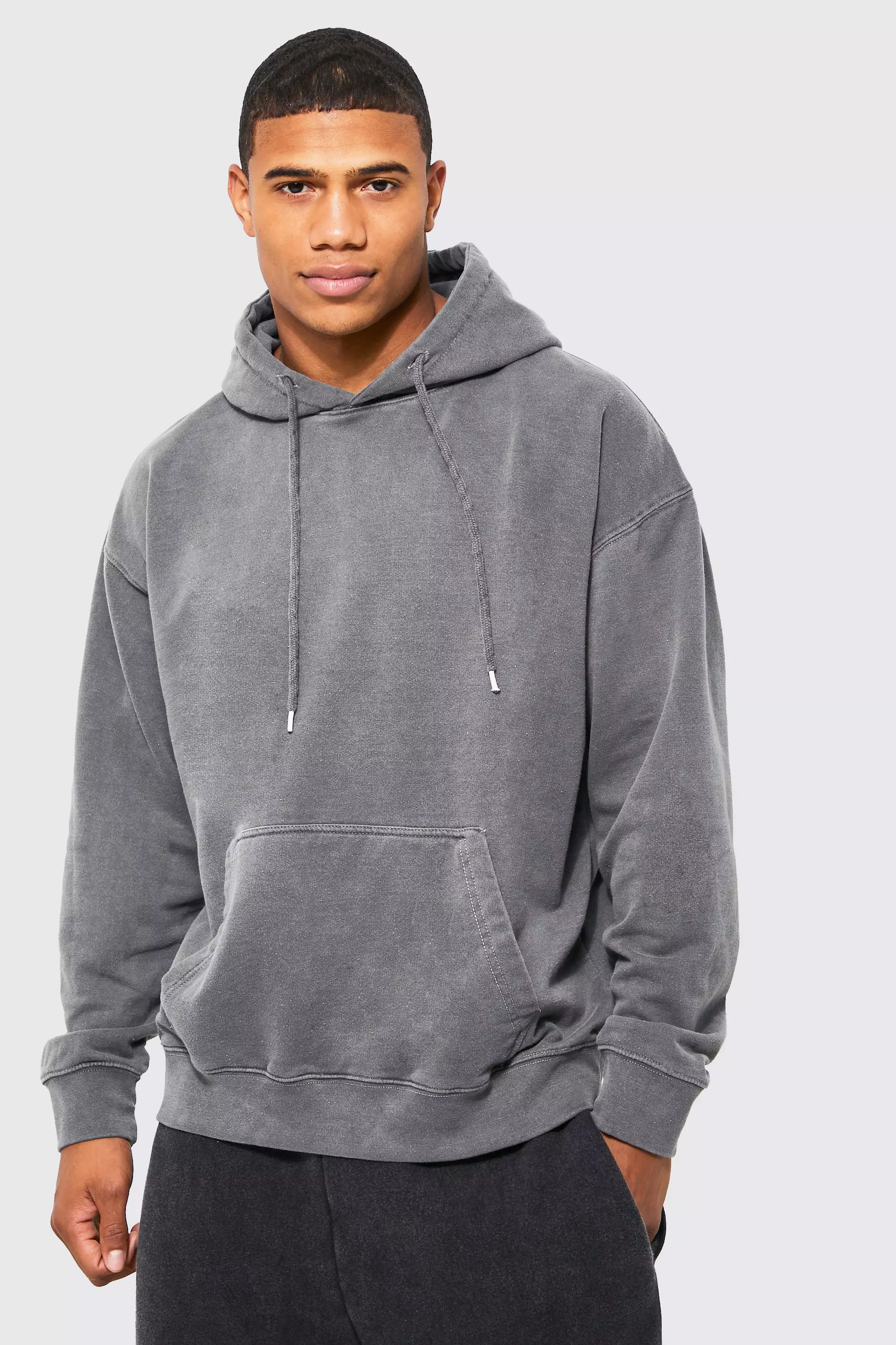Washed grey oversized hoodie hotsell