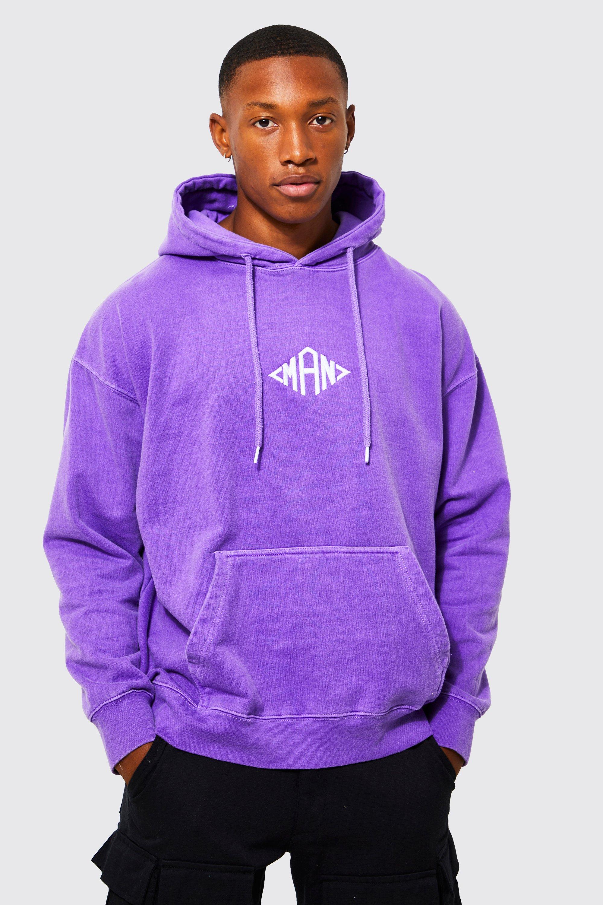 Boohooman purple hoodie new arrivals