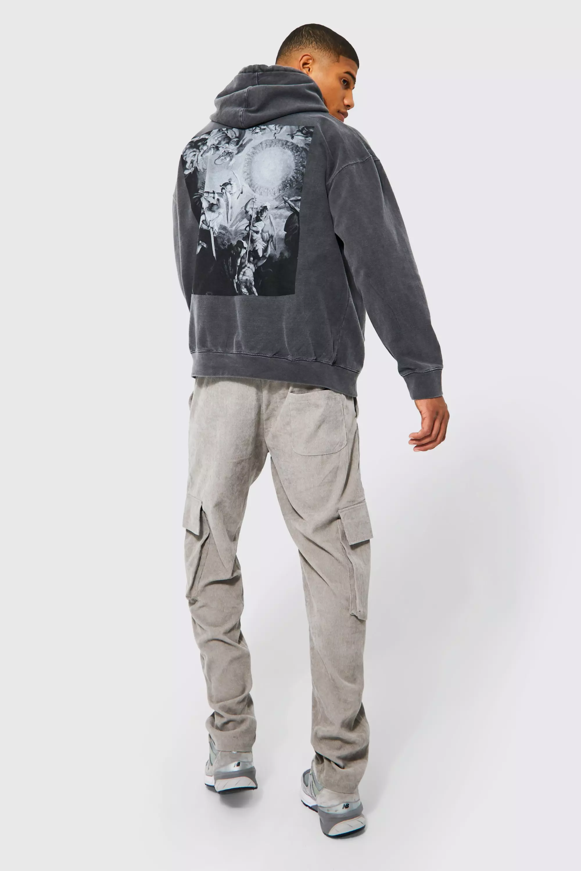Oversize Hoodie mit Renaissance-Print, Charcoal alternatives Bild
