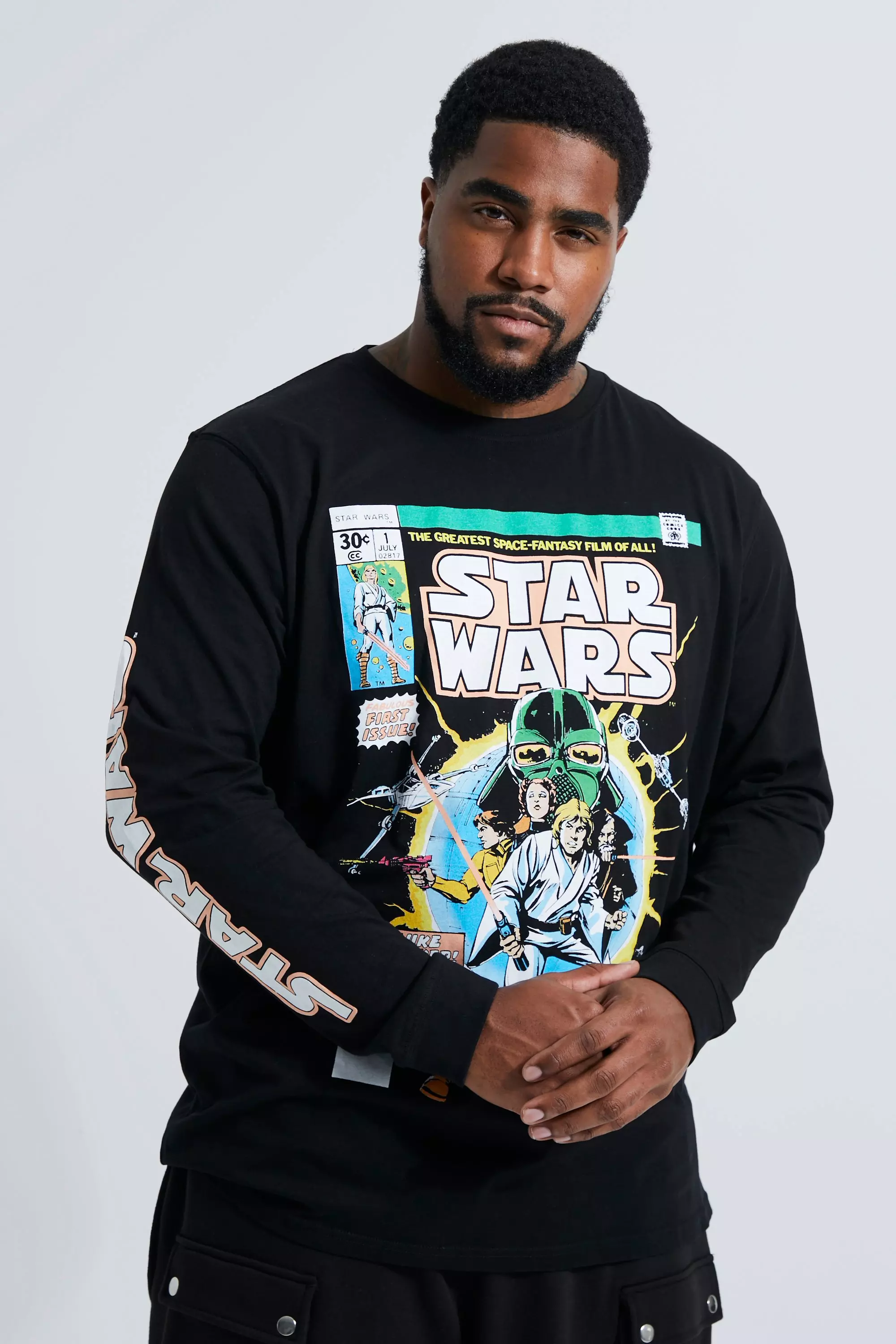 Black Plus Star Wars License Long Sleeve T-shirt