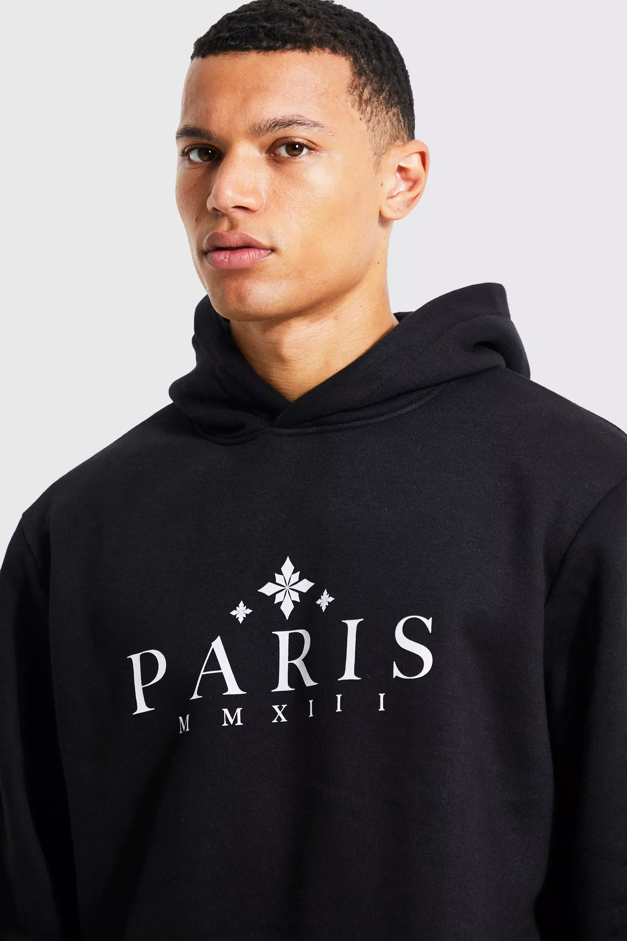 Black Tall Paris City Print Hoodie alternative image