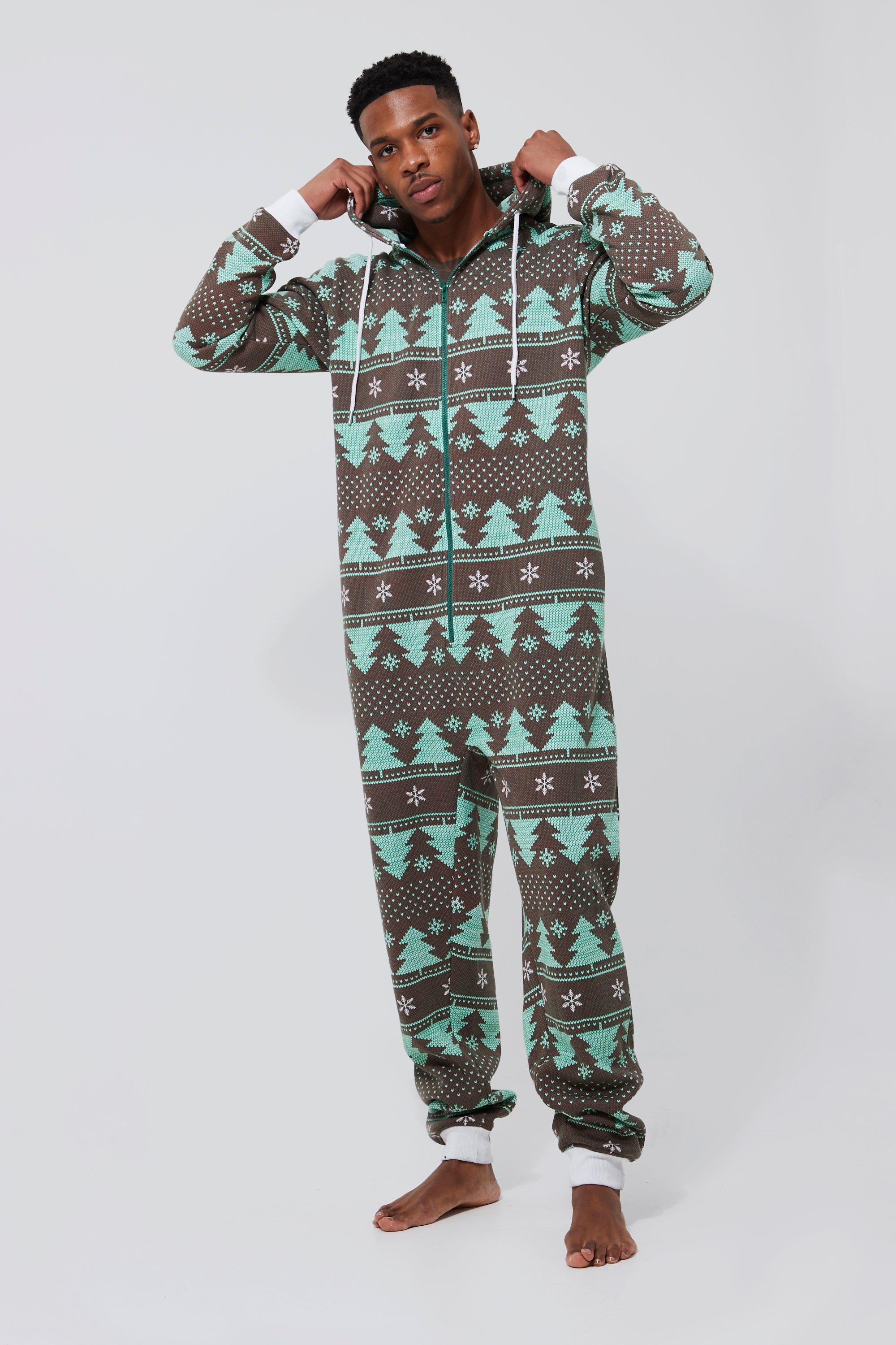 Manoeuvreren Mevrouw Wild Gebreide Kerst Onesie | boohooMAN