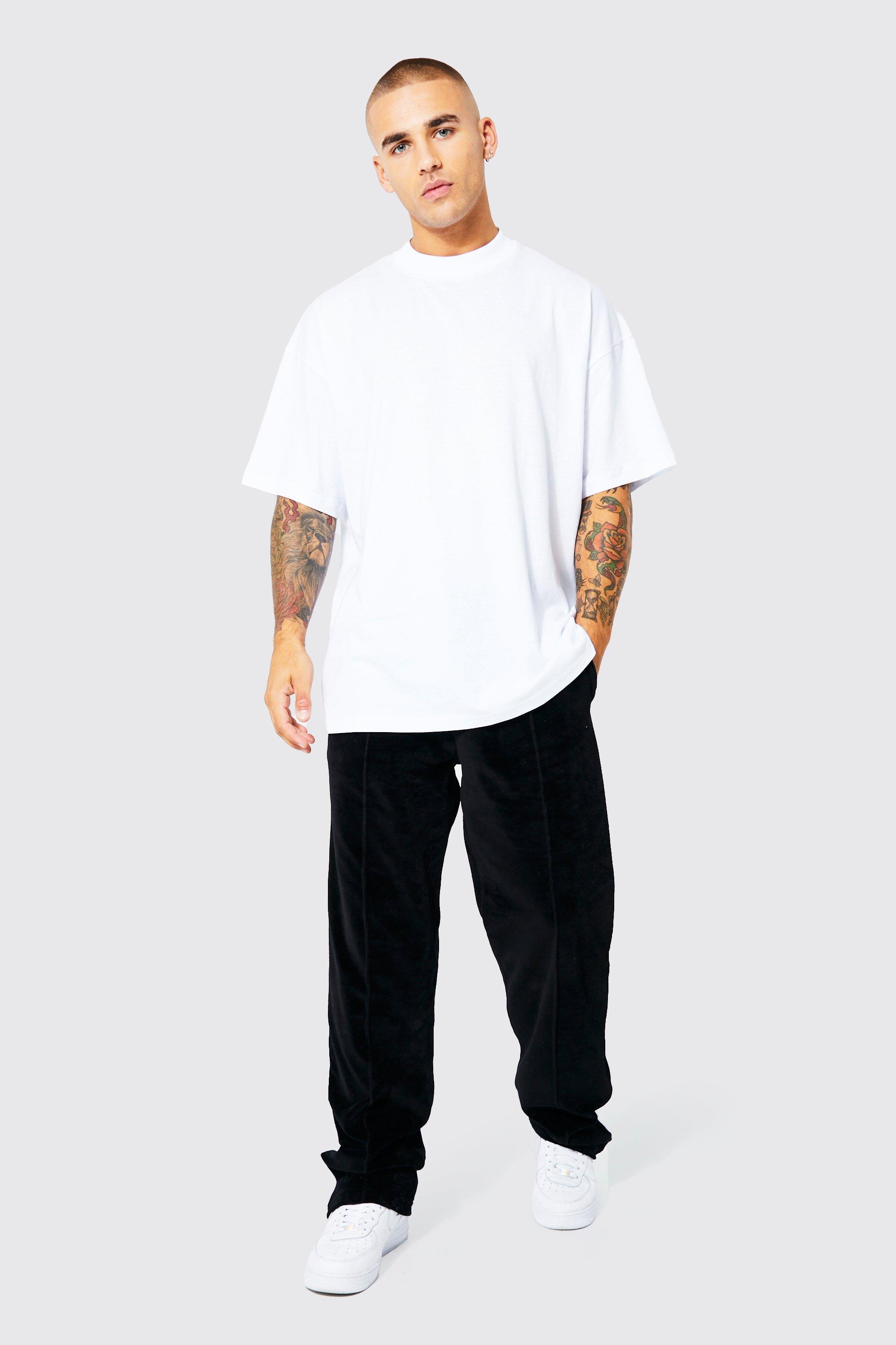 Oversized T shirt And Velour Jogger Set boohooMAN USA