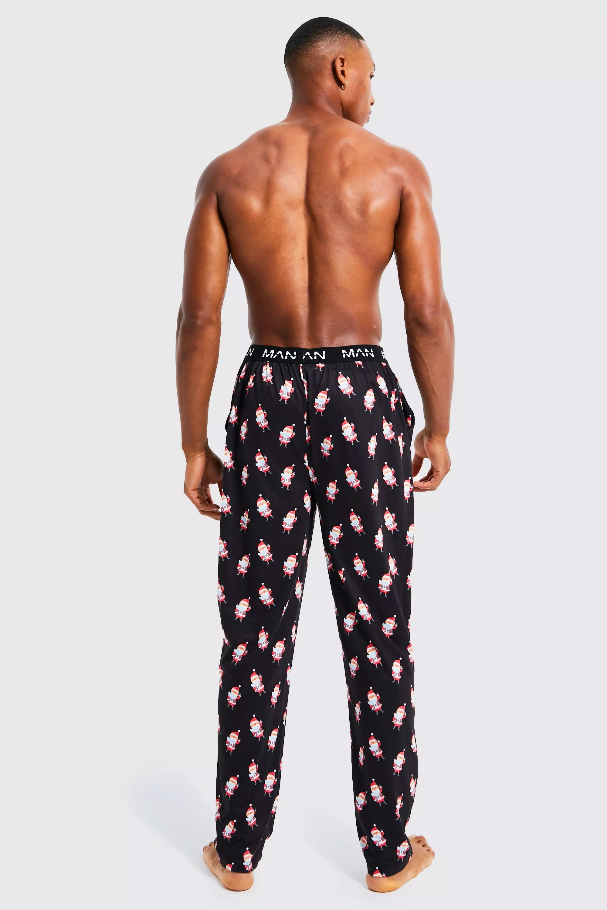 Pantaloni Tuta Natalizi Da Casa Man Novità Santa, Black immagine alternativa