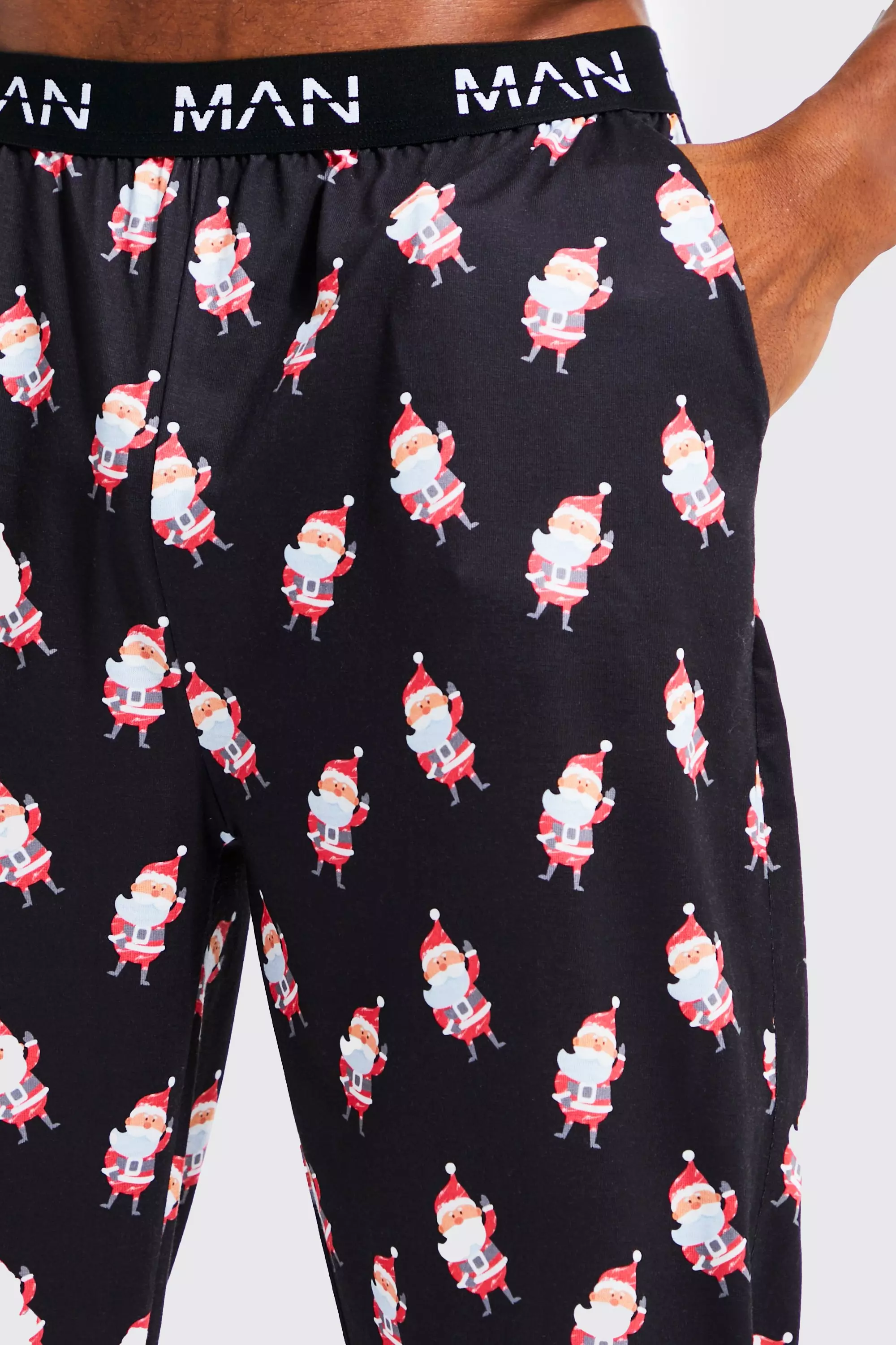 Pantaloni Tuta Natalizi Da Casa Man Novità Santa, Black immagine alternativa