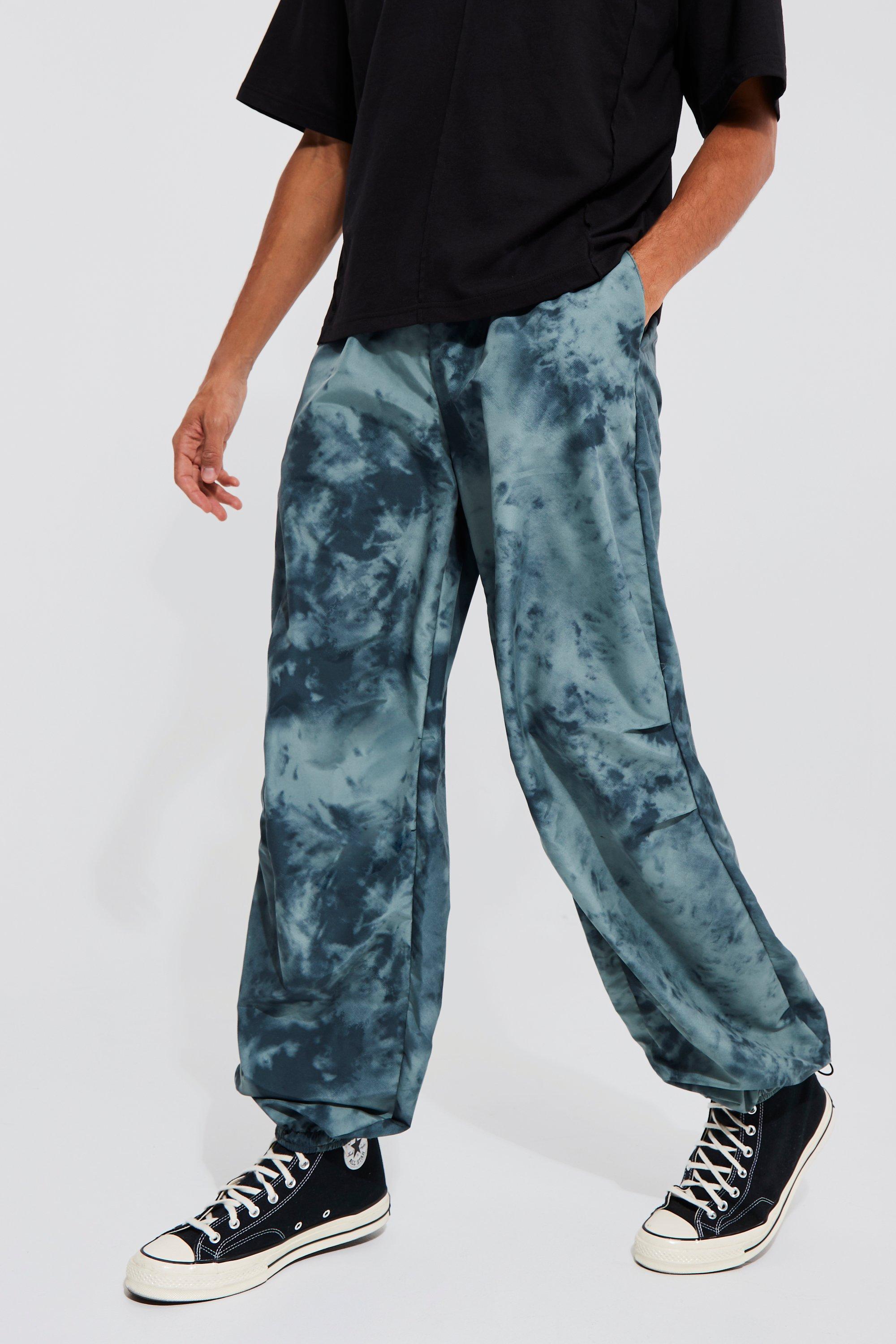 Green tie dye store pants