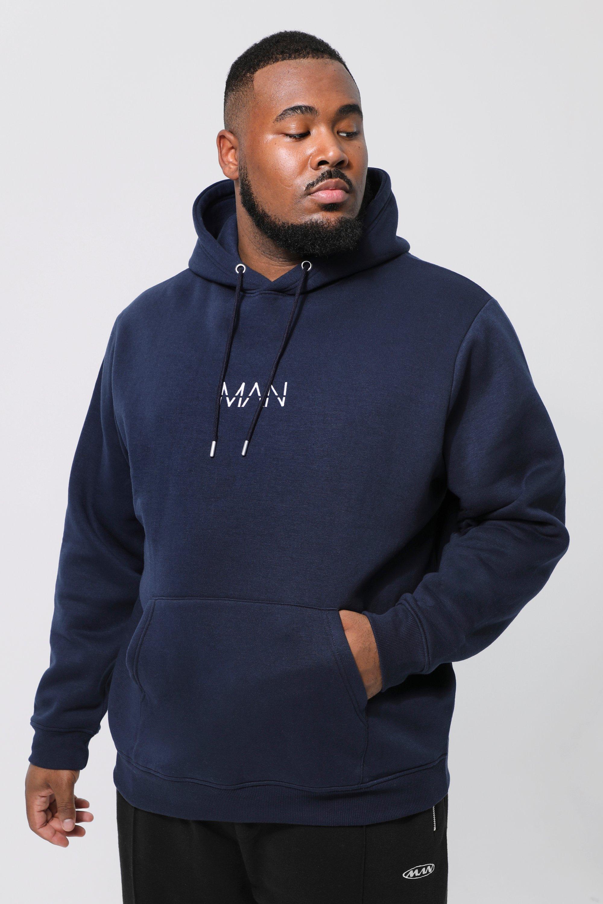 Plus Basic Over The Head Man Dash Hoodie boohooMAN USA