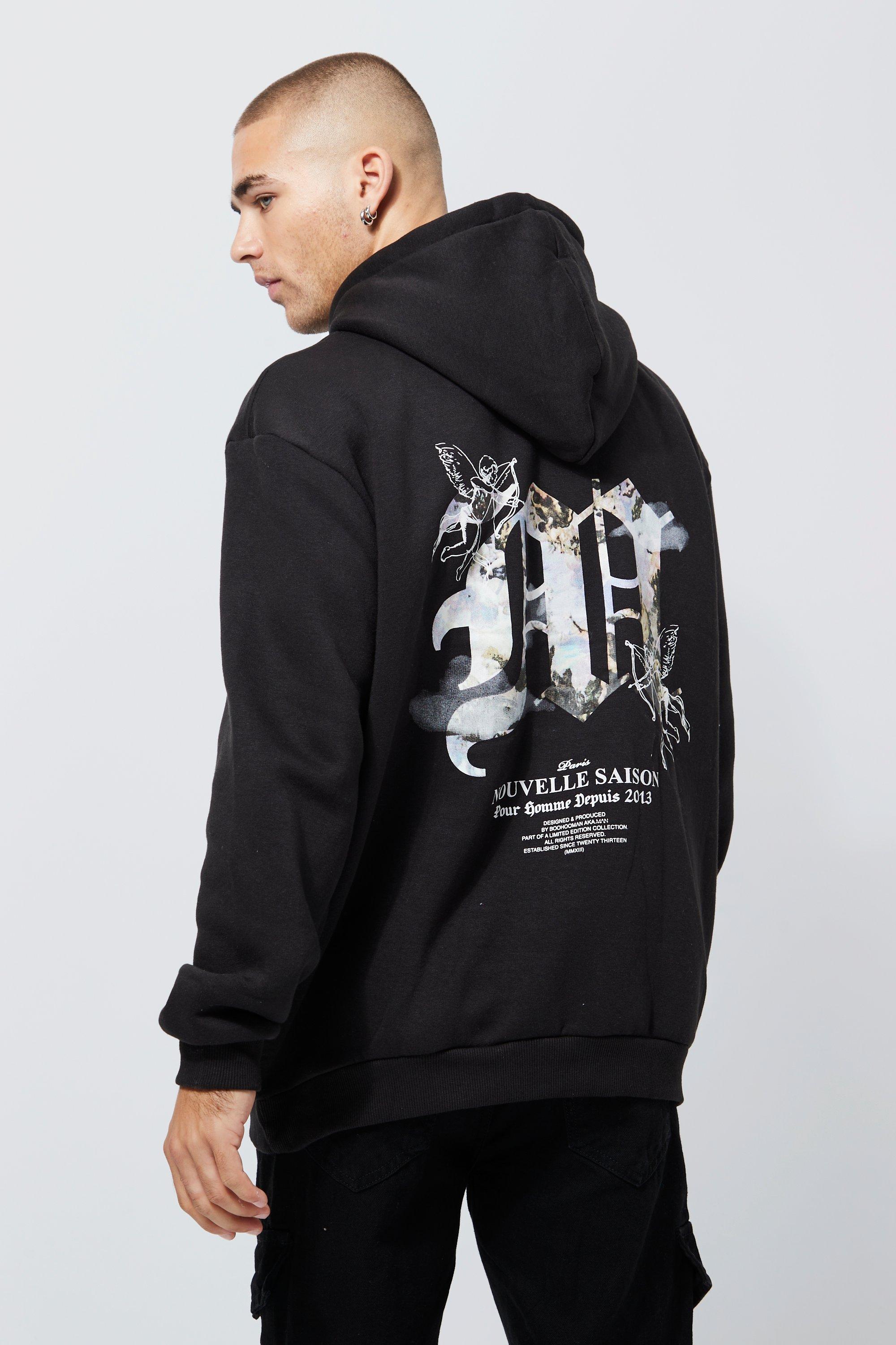 Boohooman discount hoodie black