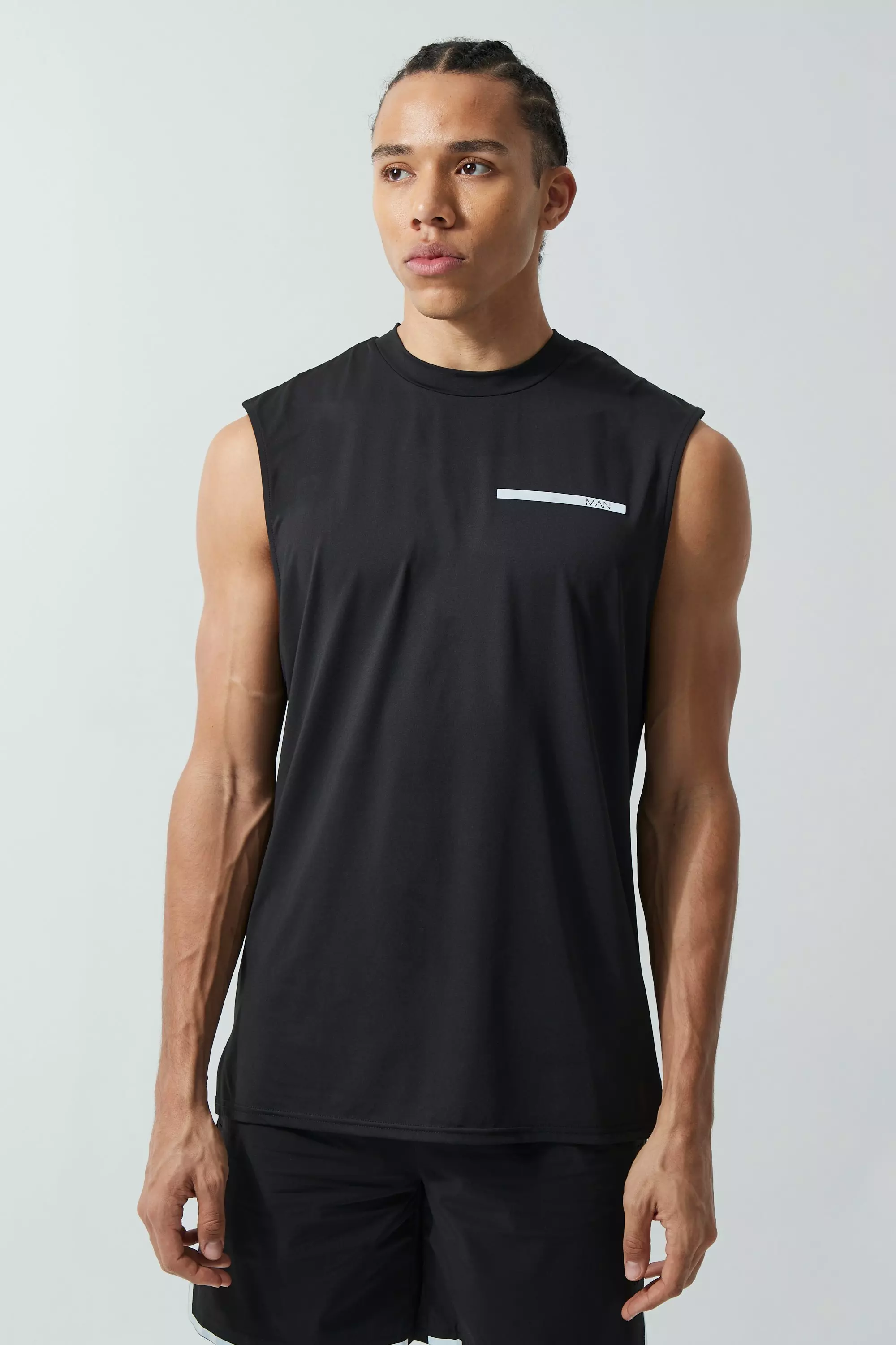 Tall Man Active Performance Tank Top Black