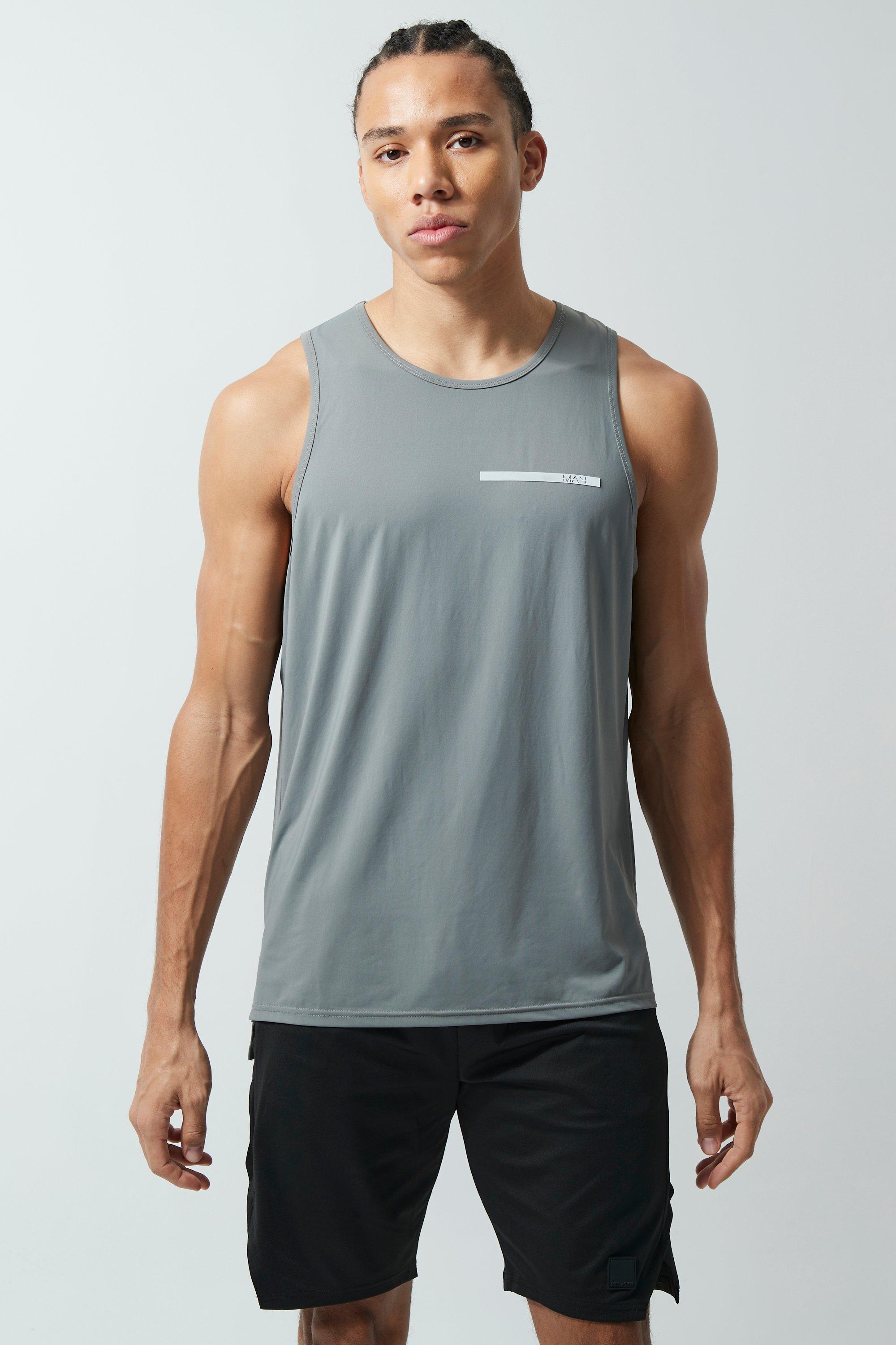 Men's Sleeveless Running Tank Top |  Stone Grey / XL