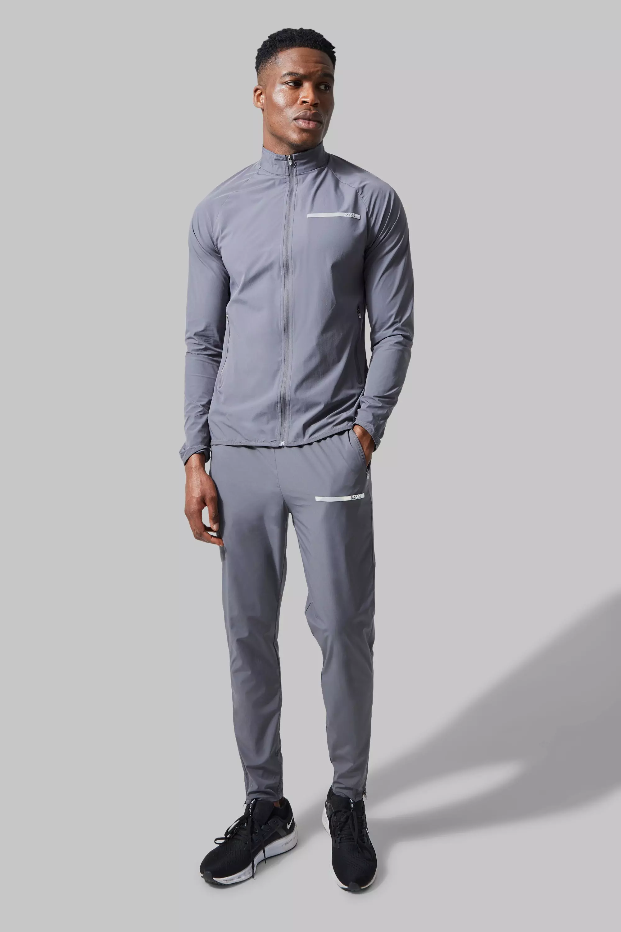 Man Active Performance Funnel Neck Tracksuit boohooMAN USA