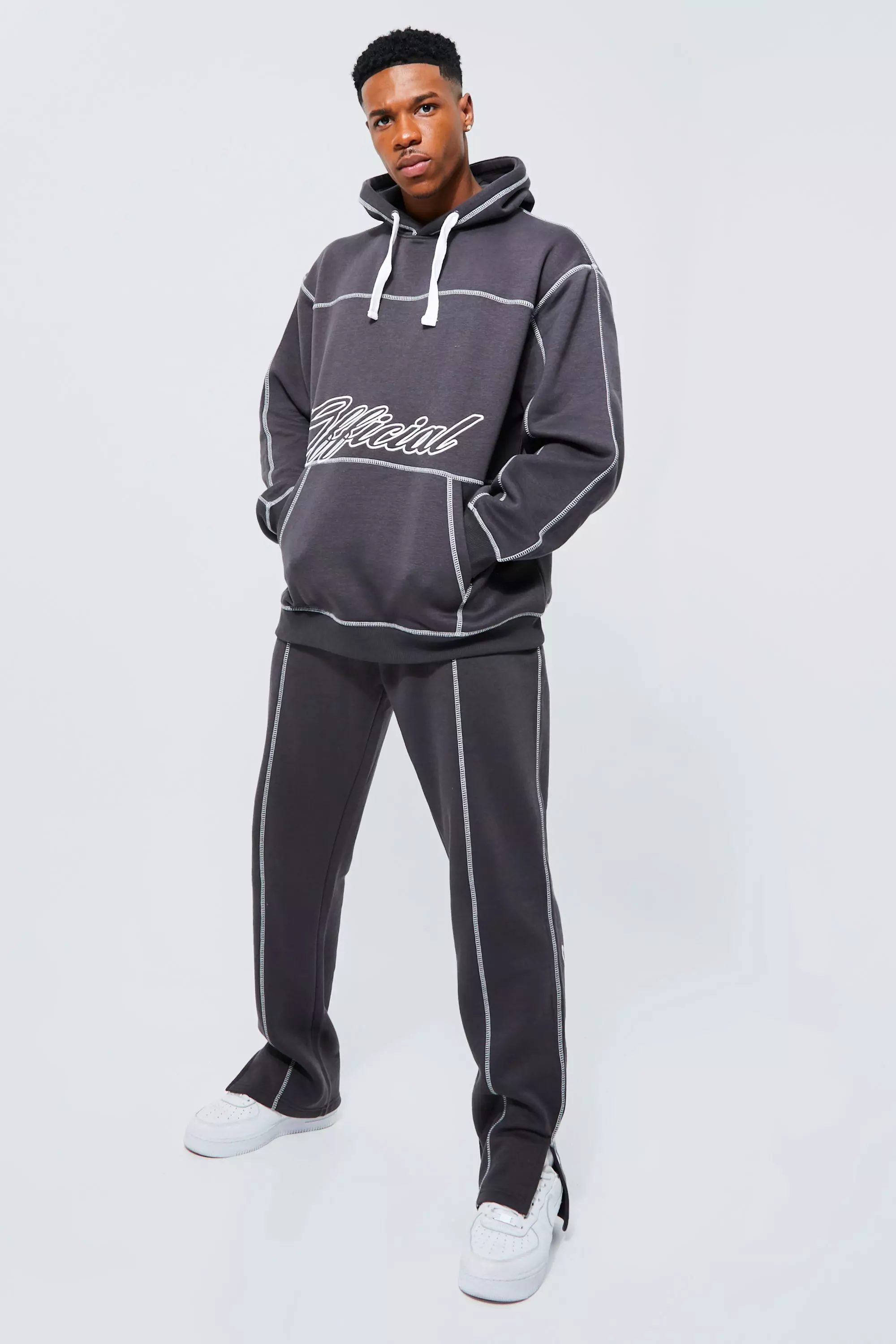 Official Oversized Contrast Stitch Hoodie | boohooMAN USA