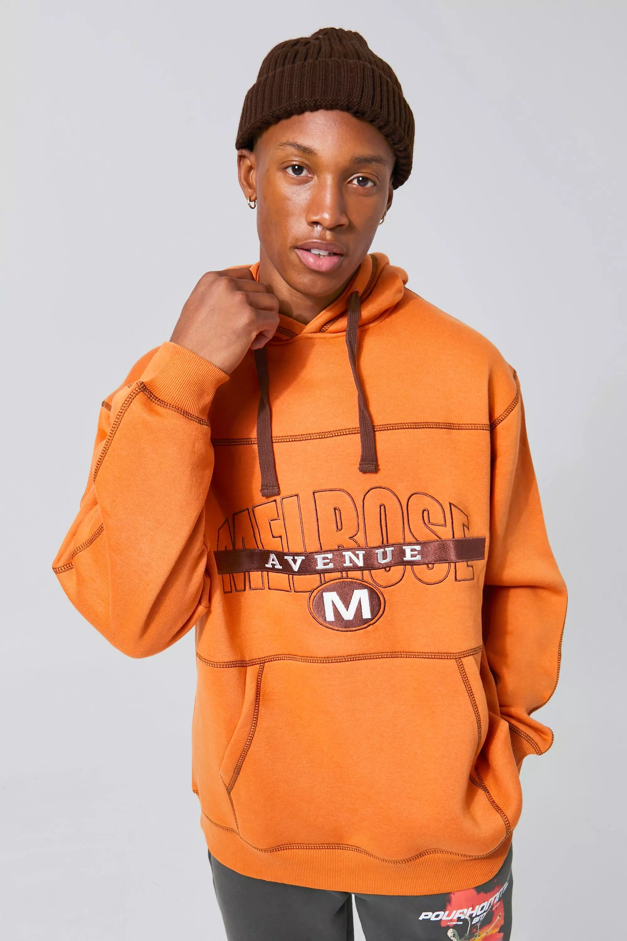 Melrose Oversized Contrast Hoodie boohooMAN