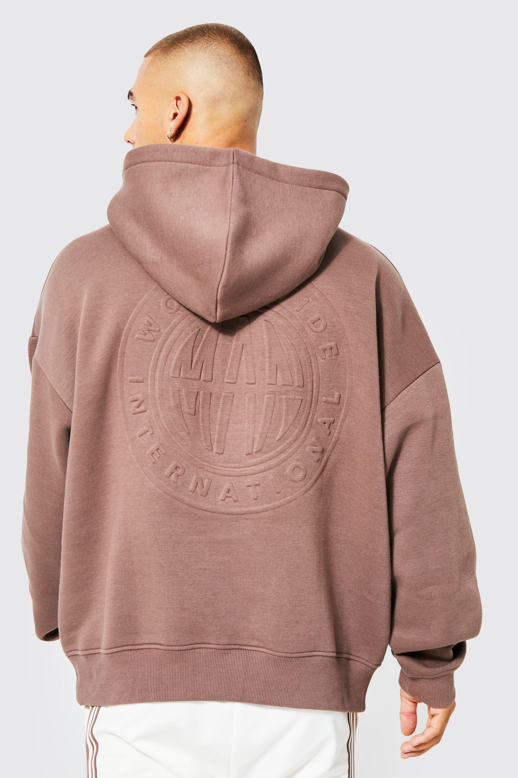 Oversized Boxy Man Debossed Hoodie