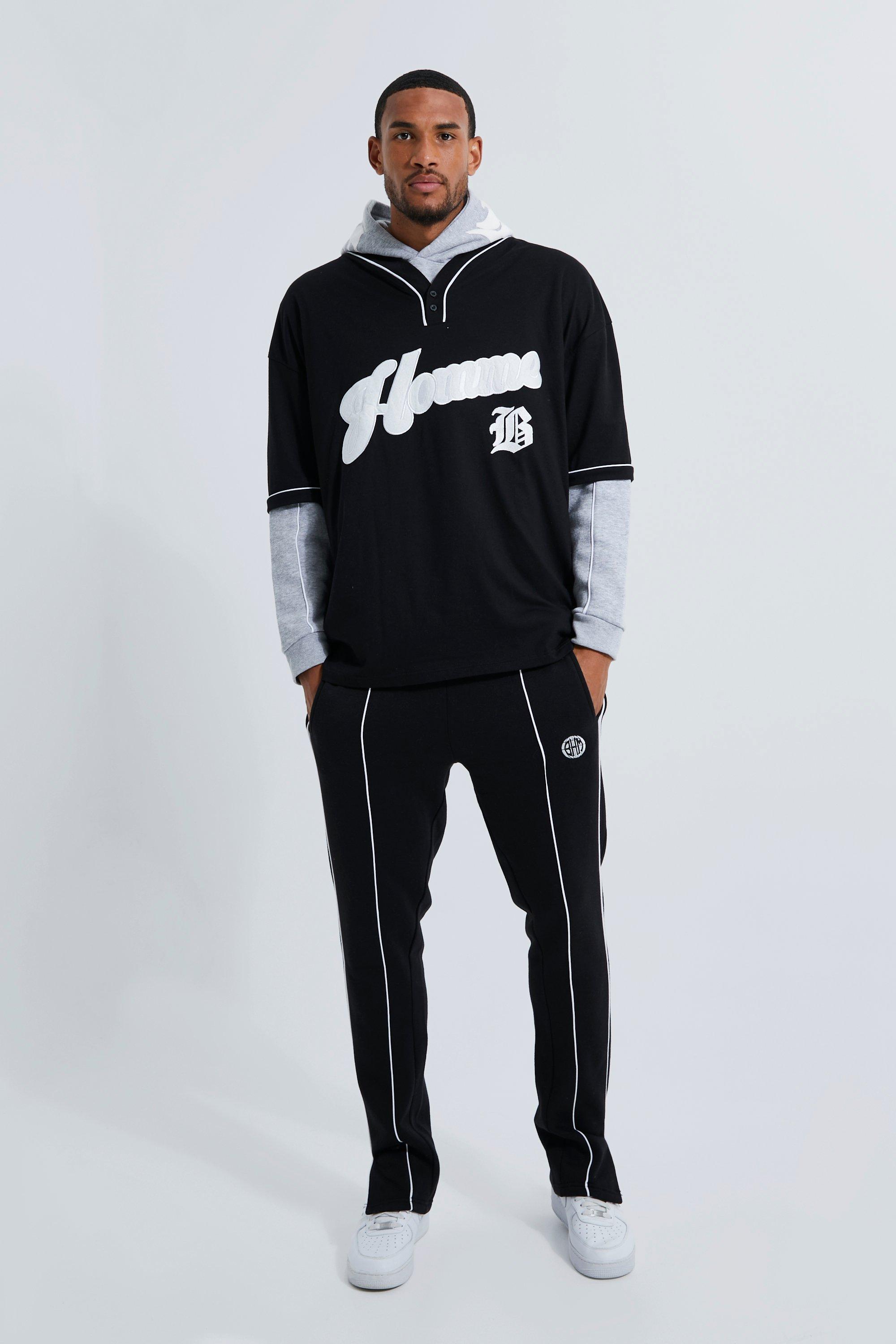 Plus Oversized Faux Layer Baseball Tracksuit