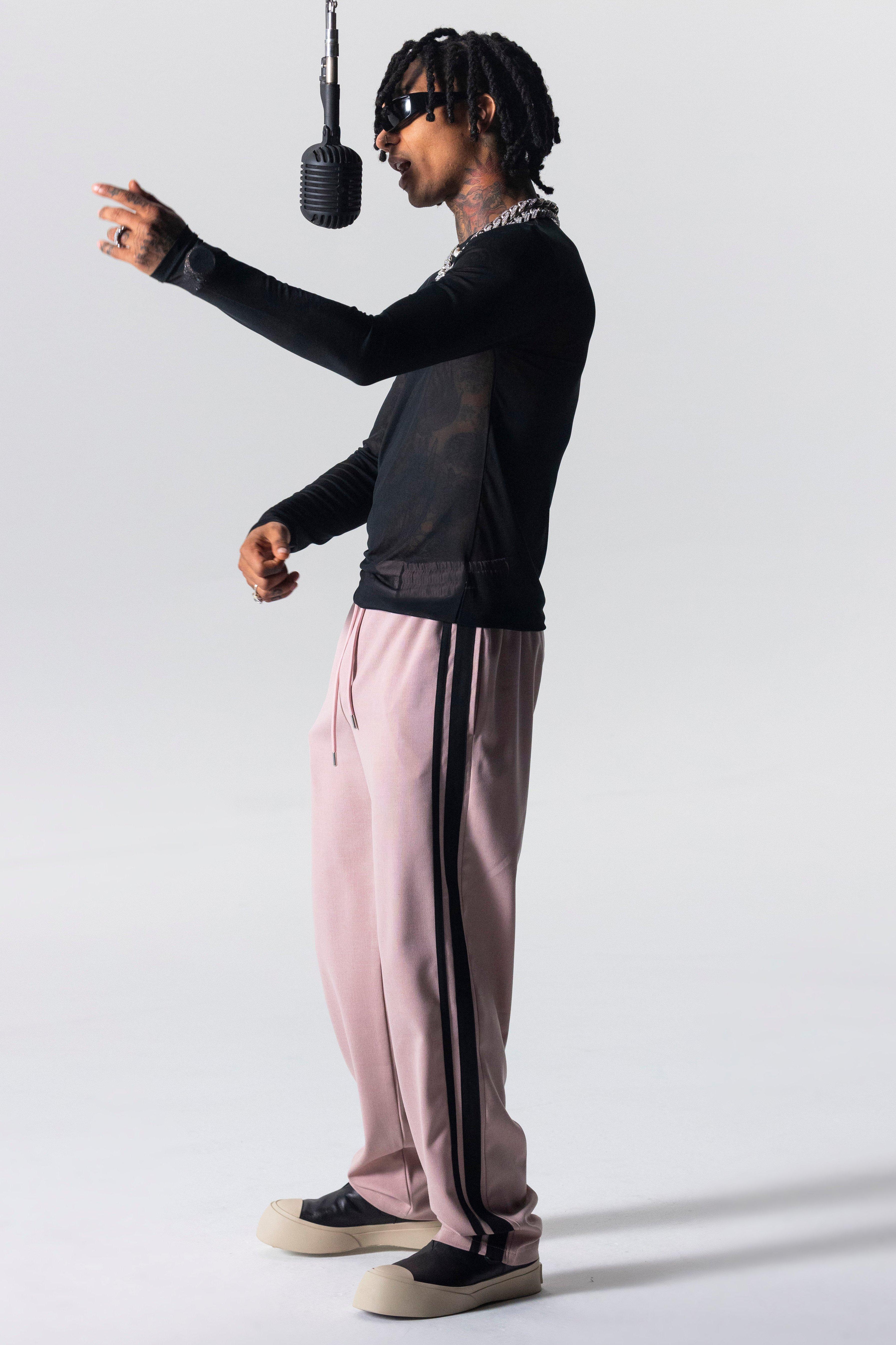 JOGGER WAIST PANTS - Striped