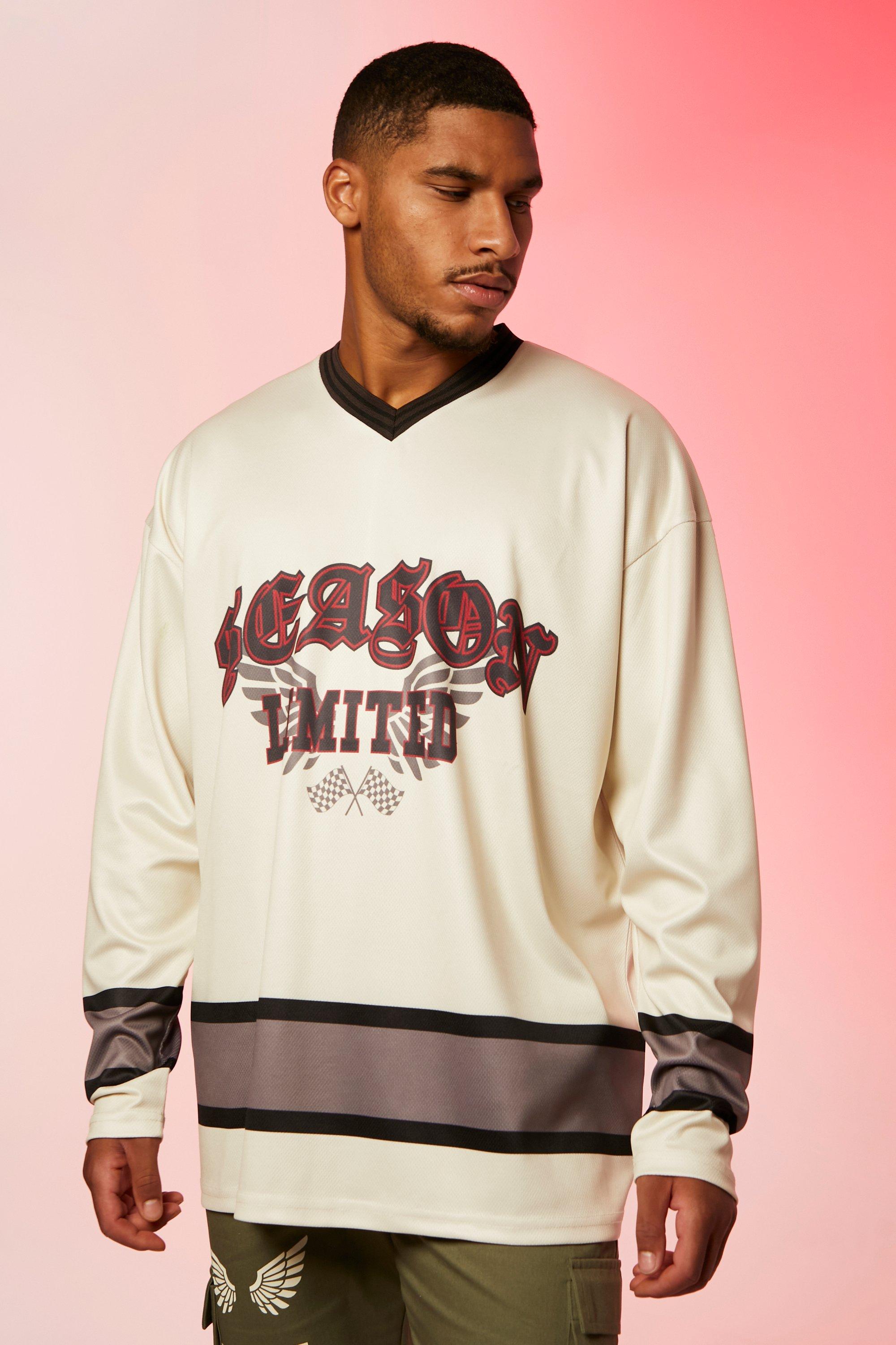 boohooMAN Oversized Boston Varsity T-Shirt - Gray - Size L