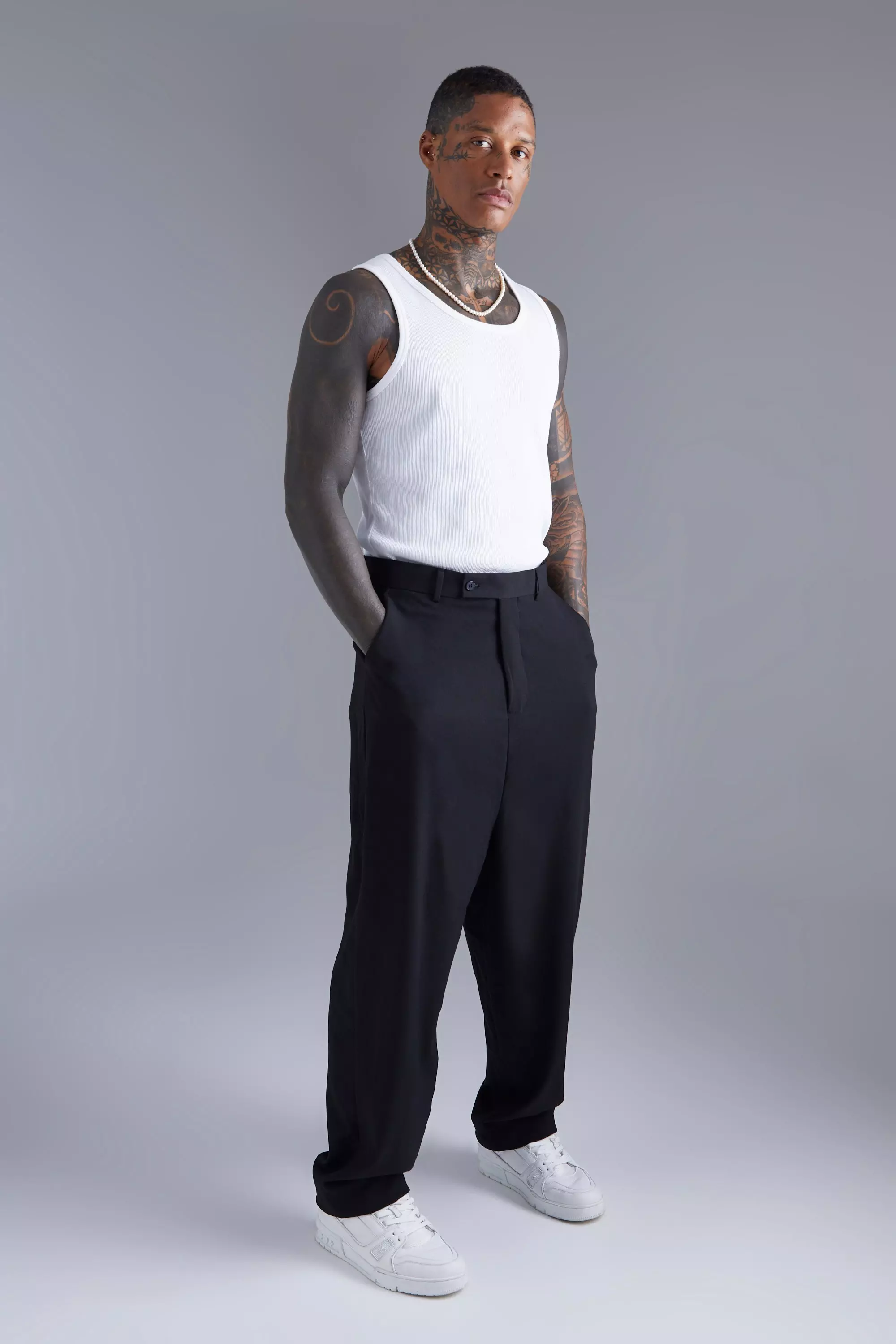 Balloon Leg Tailored Trousers