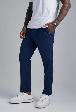 Tapered Comfort Stretch Jogger Waist Trousers navy
