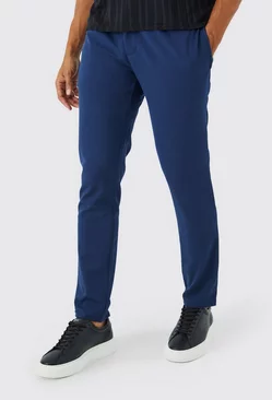 Slim Comfort Stretch Drawcord Trousers navy