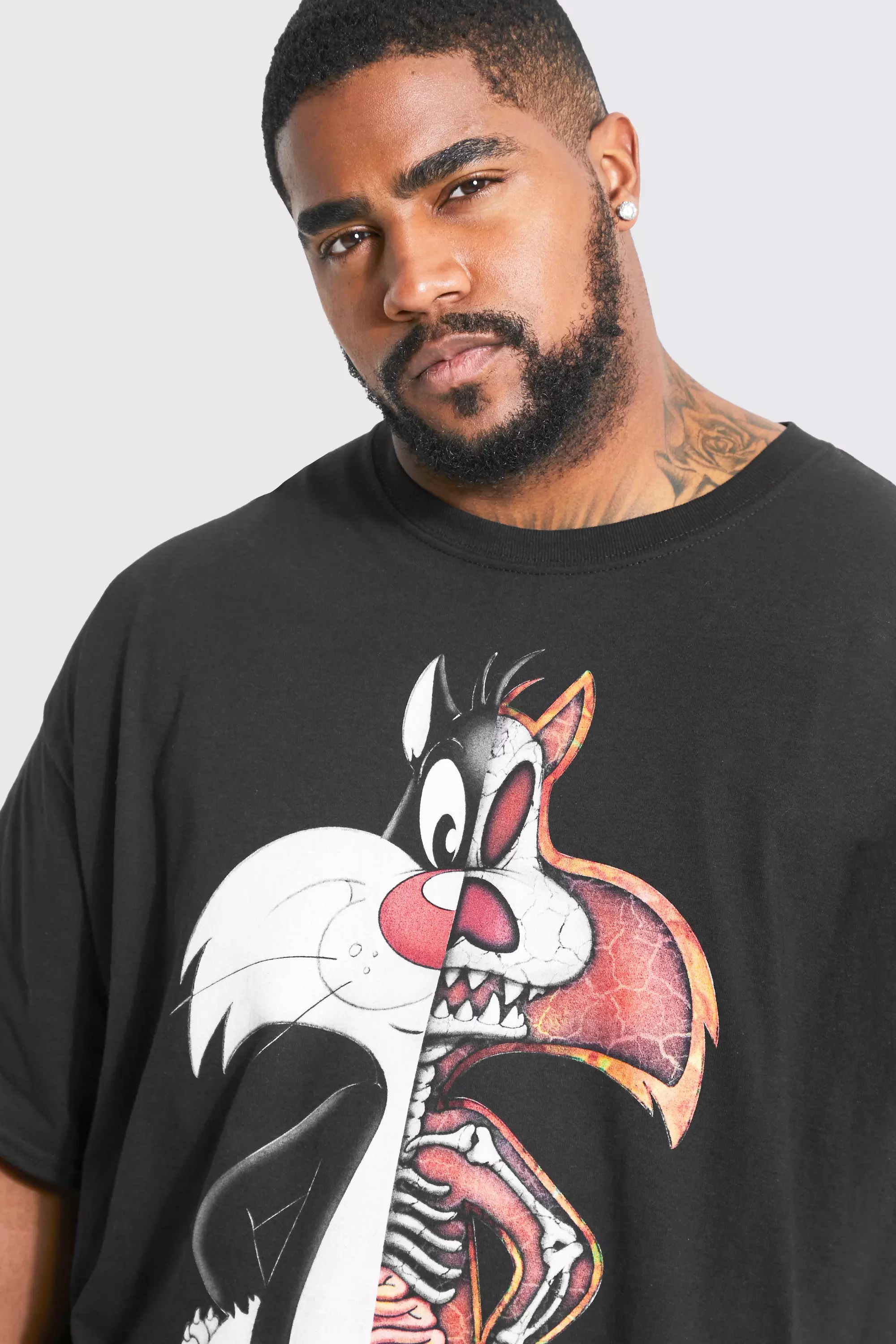 Black Plus Looney Tunes Sylvester Licence T-shirt alternative image
