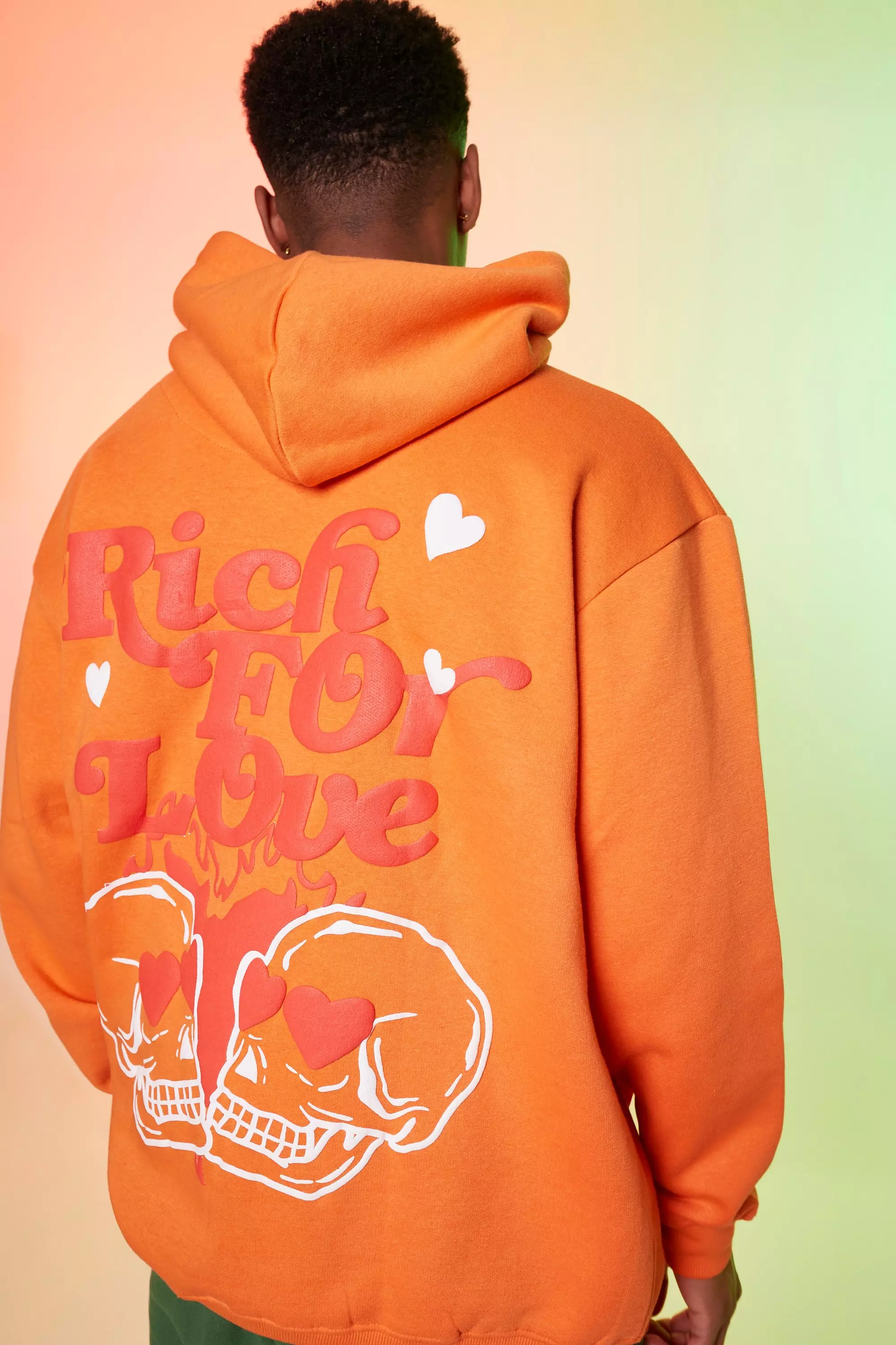 Orange graphic hoodie on sale