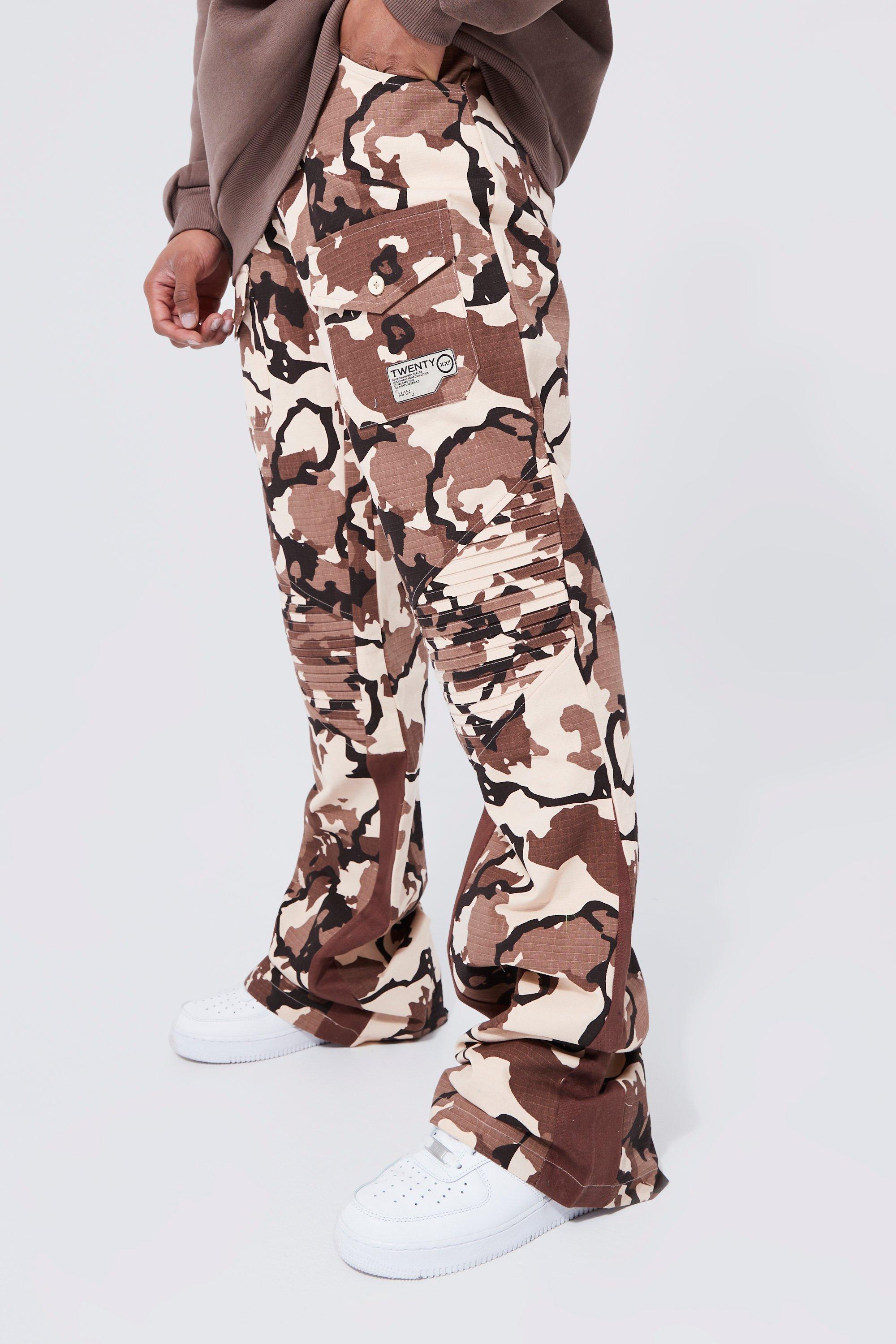 Boohooman on sale camo trousers