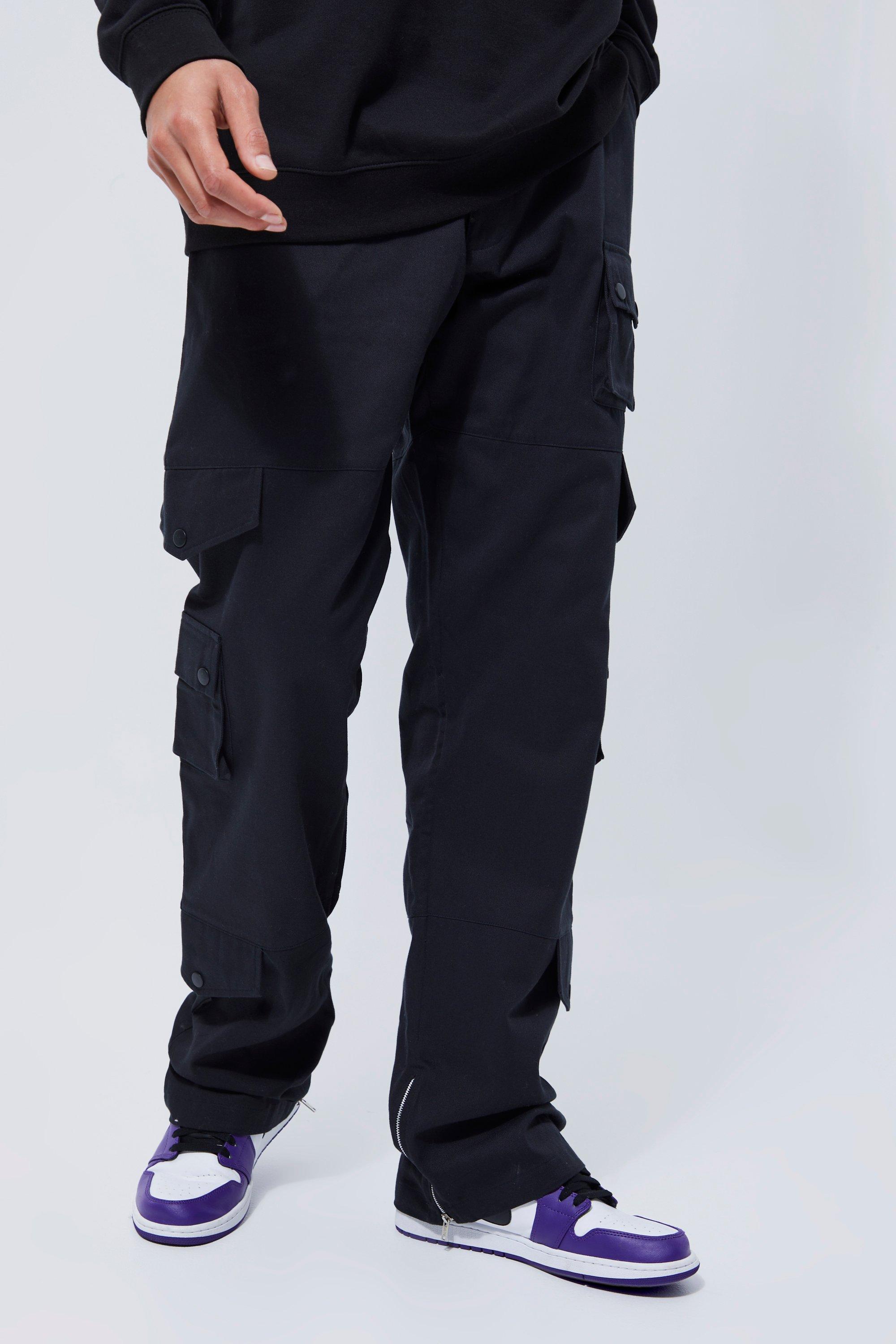 boohooMAN Men's Tall Fixed Relaxed Fit Cargo Pants