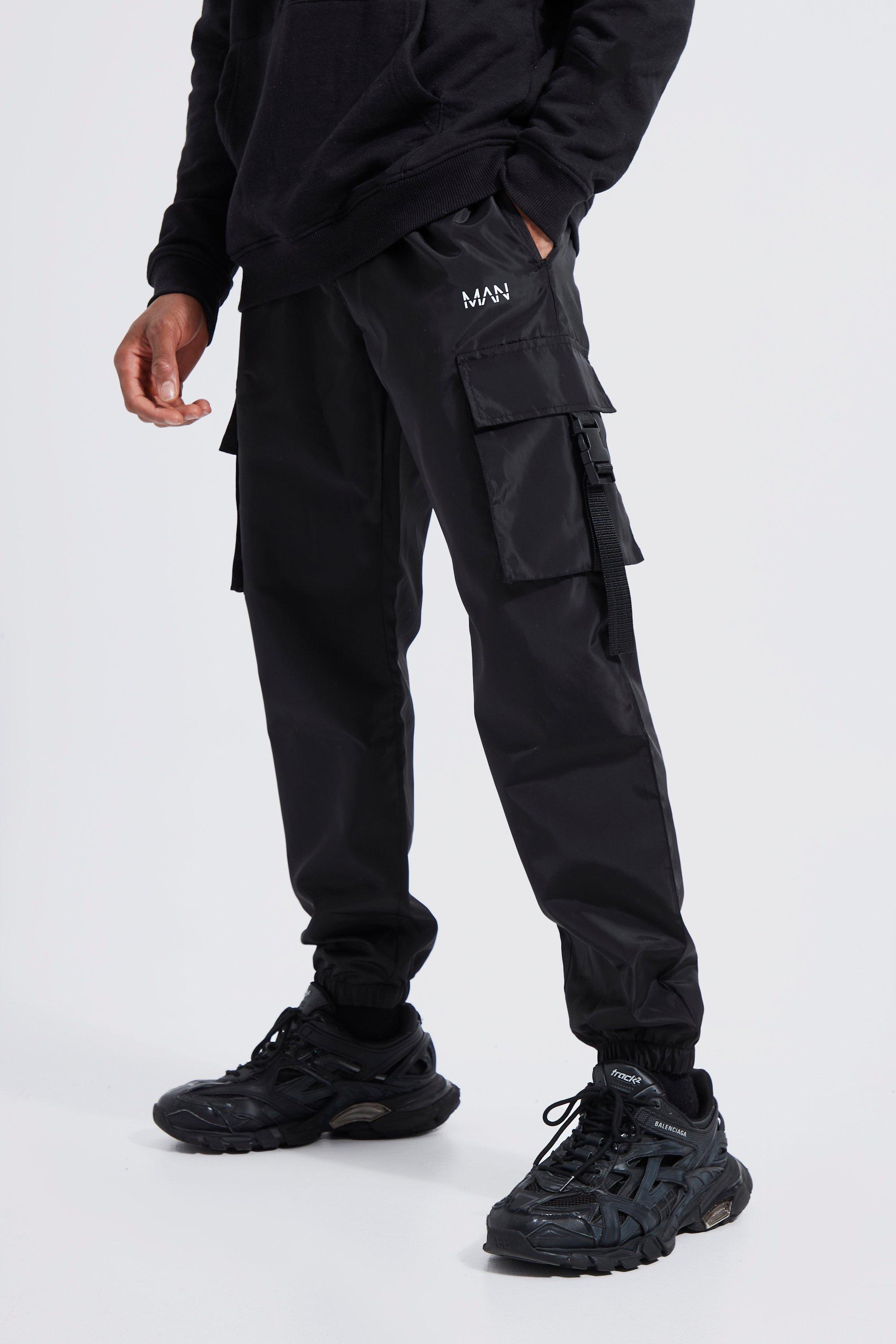 Elastic Waist Straight Fit Man Shell Cargo Trouser